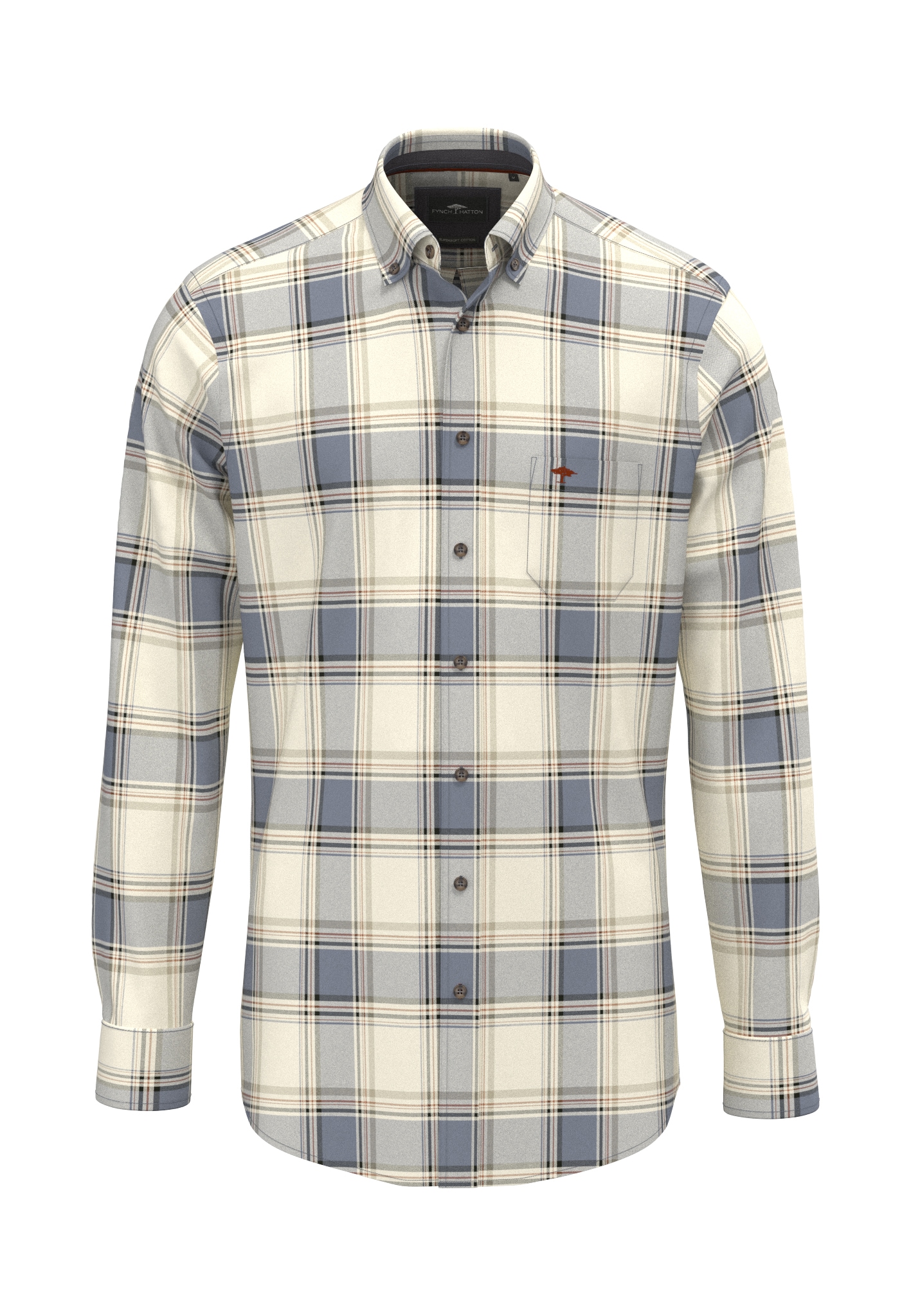 FYNCH-HATTON Chemise à carreaux mit Button-Down-Kragen