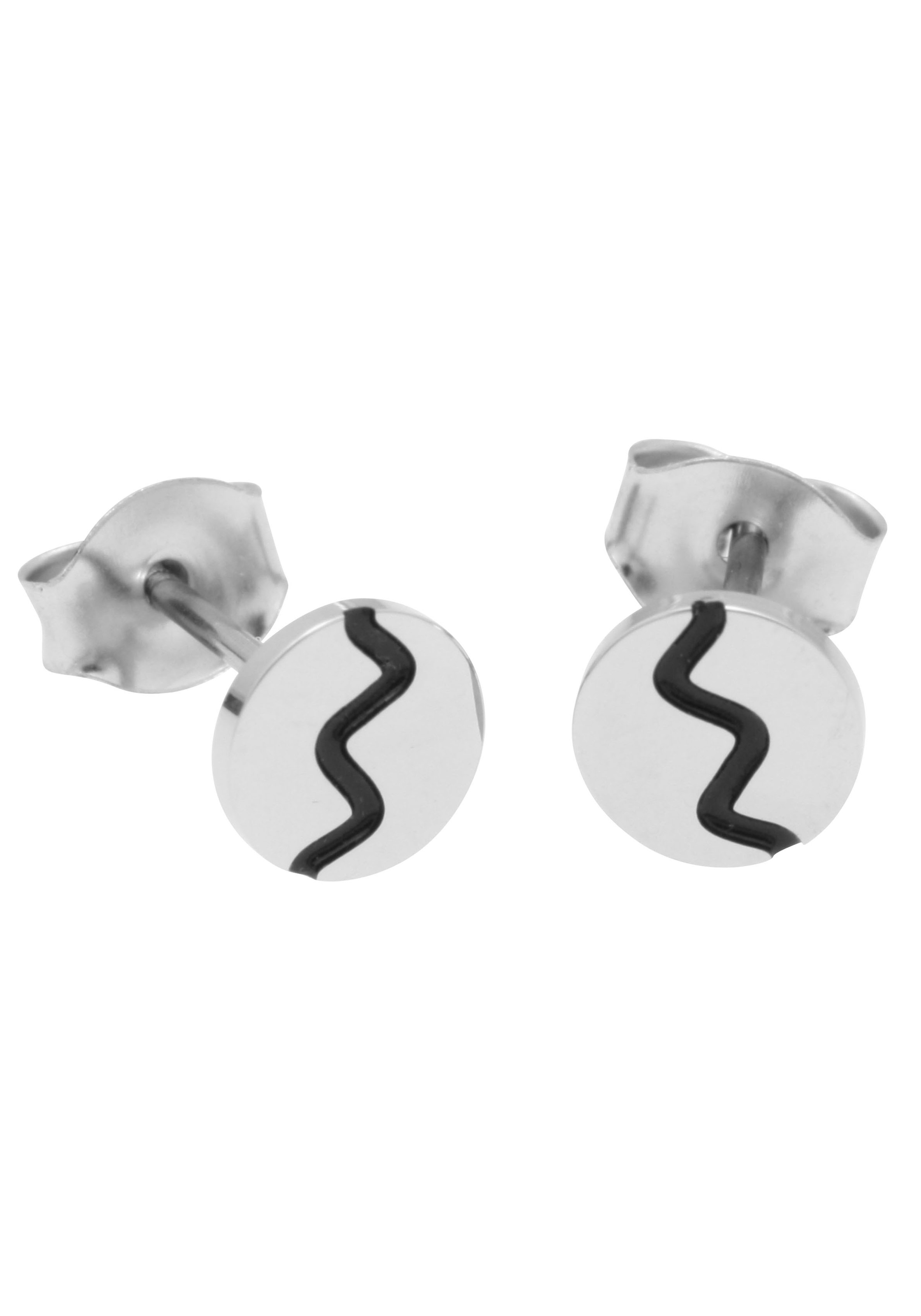 Image of Firetti Paar Ohrstecker »Geometrische Form, Kreis, Rund mit Welle, teilw. geschwärzt, Glanz, massiv«, Made in Germany bei Ackermann Versand Schweiz