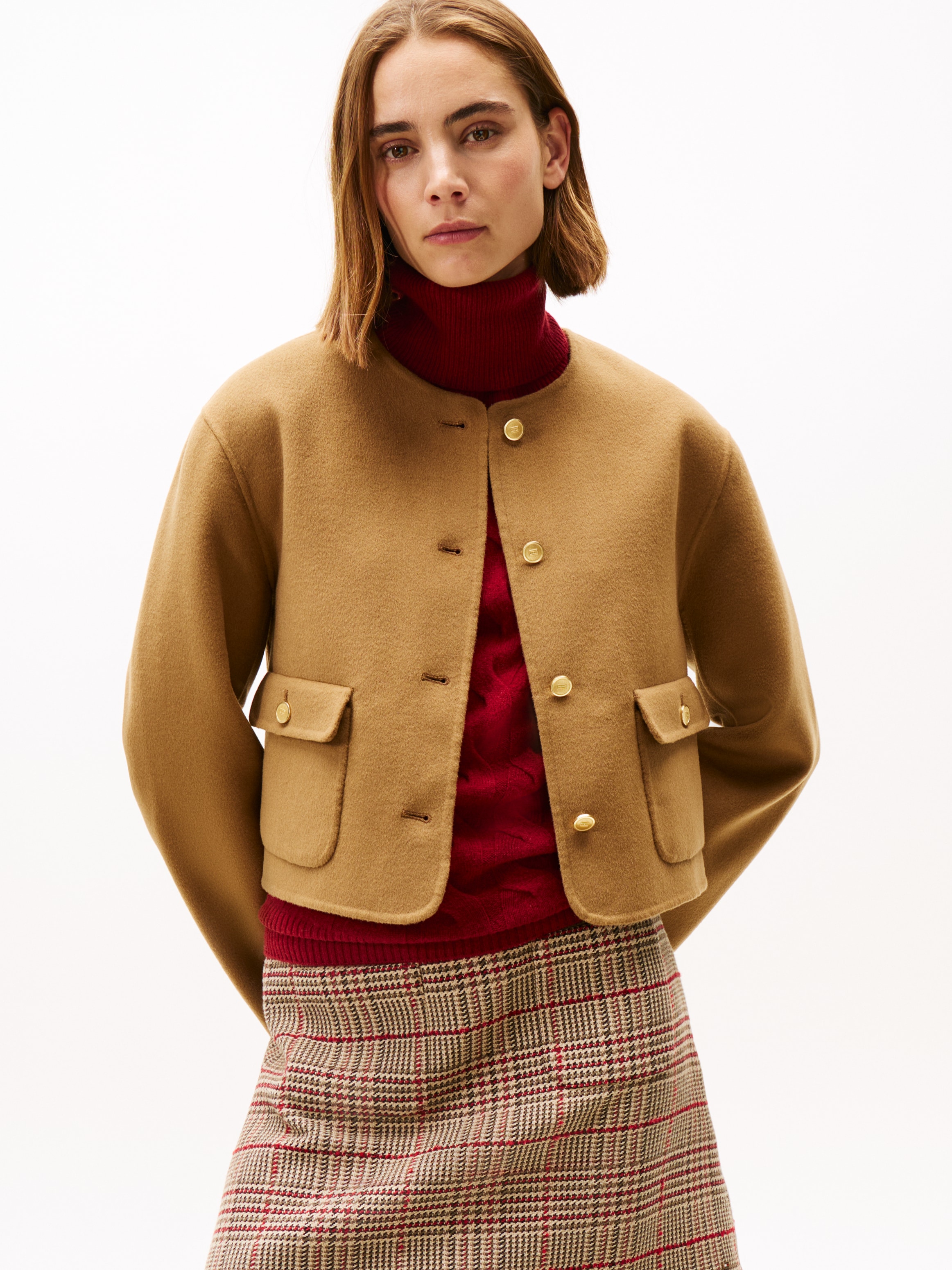 Image of Tommy Hilfiger Kurzjacke "DF WOOL BLEND REG LADY JACKET" mit Wolle