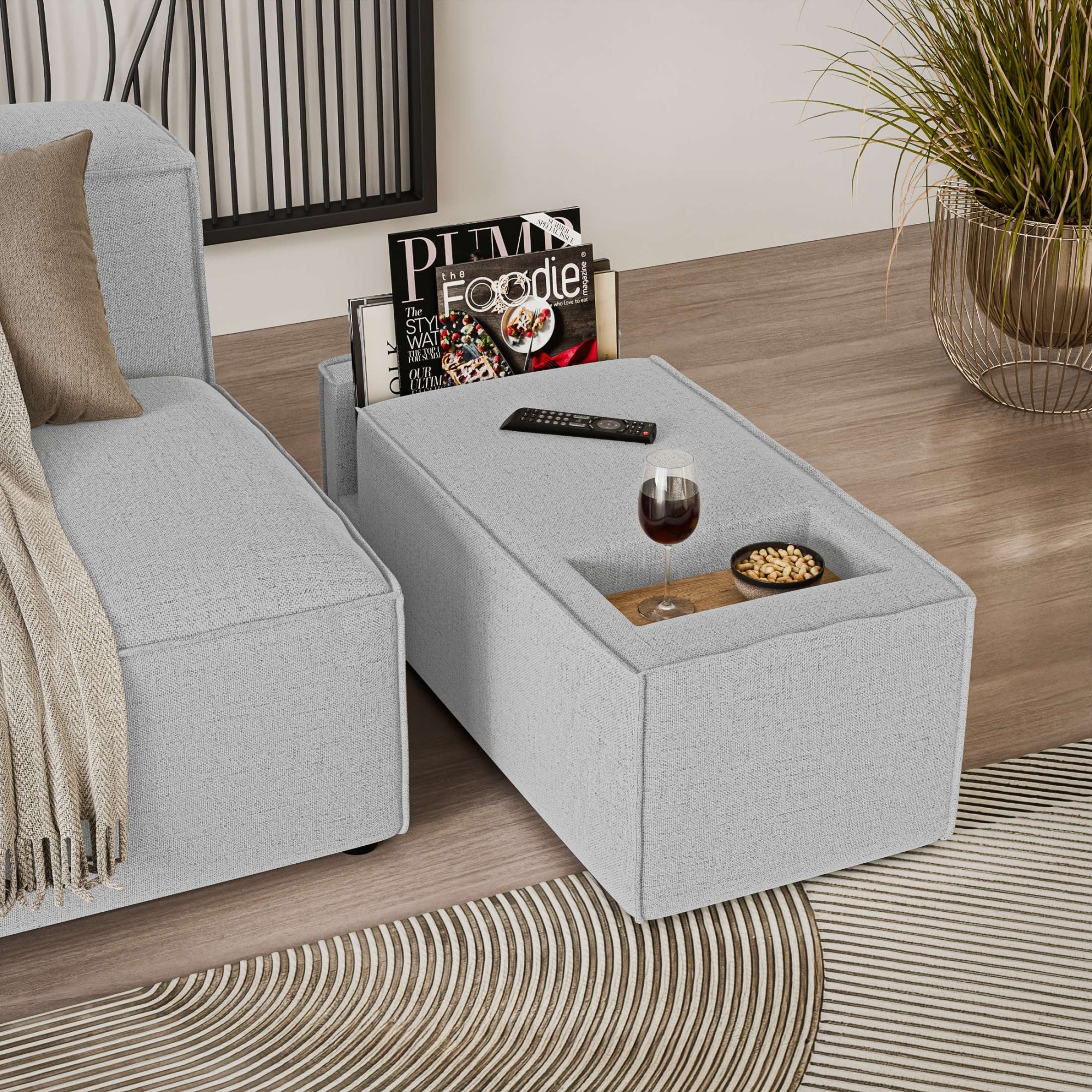 GOODproduct Sofaelement »HAILY Tisch für das Modulsofa, Masse B/T/H: 45/100/37 cm« als Modul oder separat verwendbar, mit Steckfach und Ablagefläche