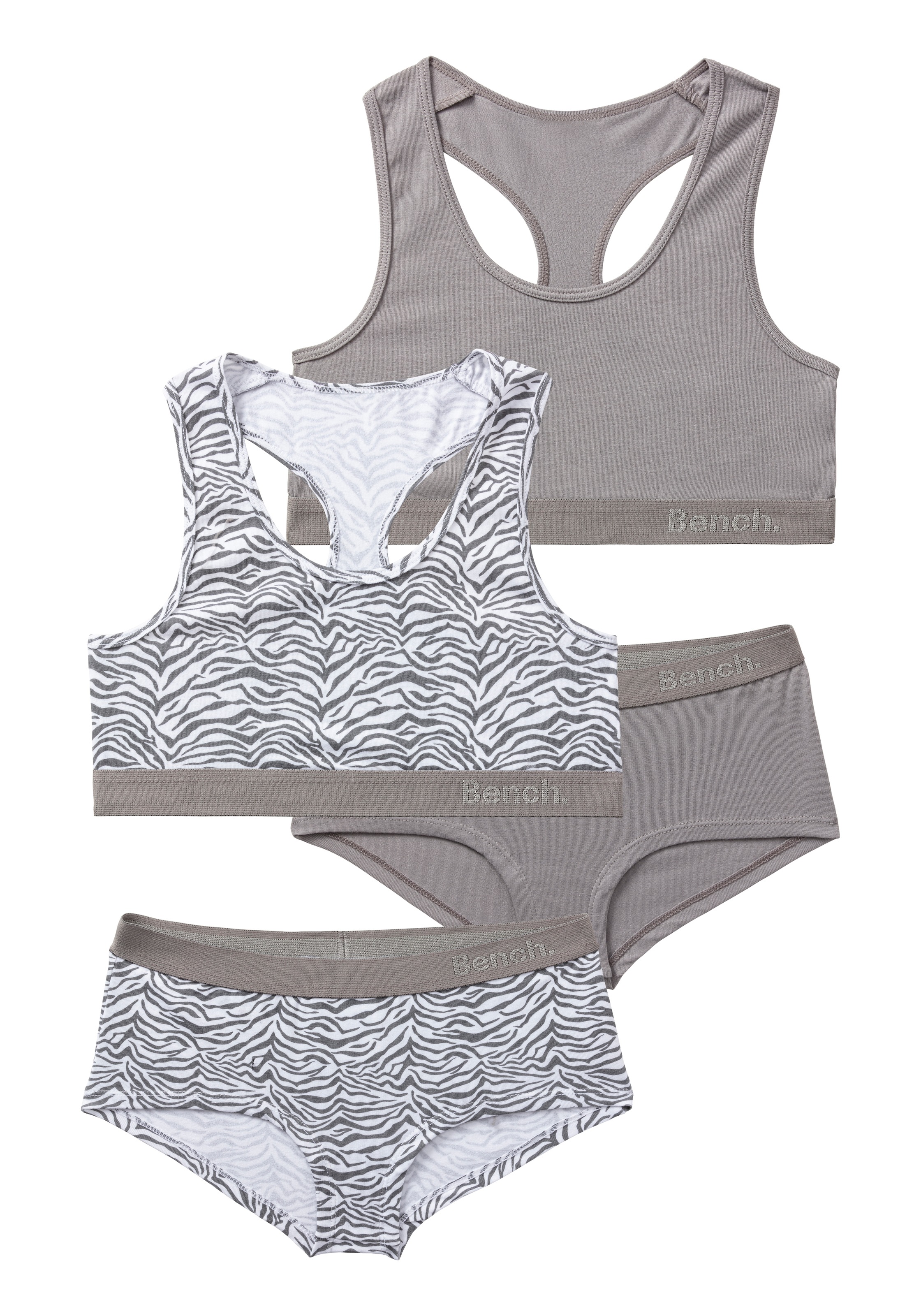 Image of Bench. Set: Bustier mit Panty, 4 Stk. in tonigem Zebramuster