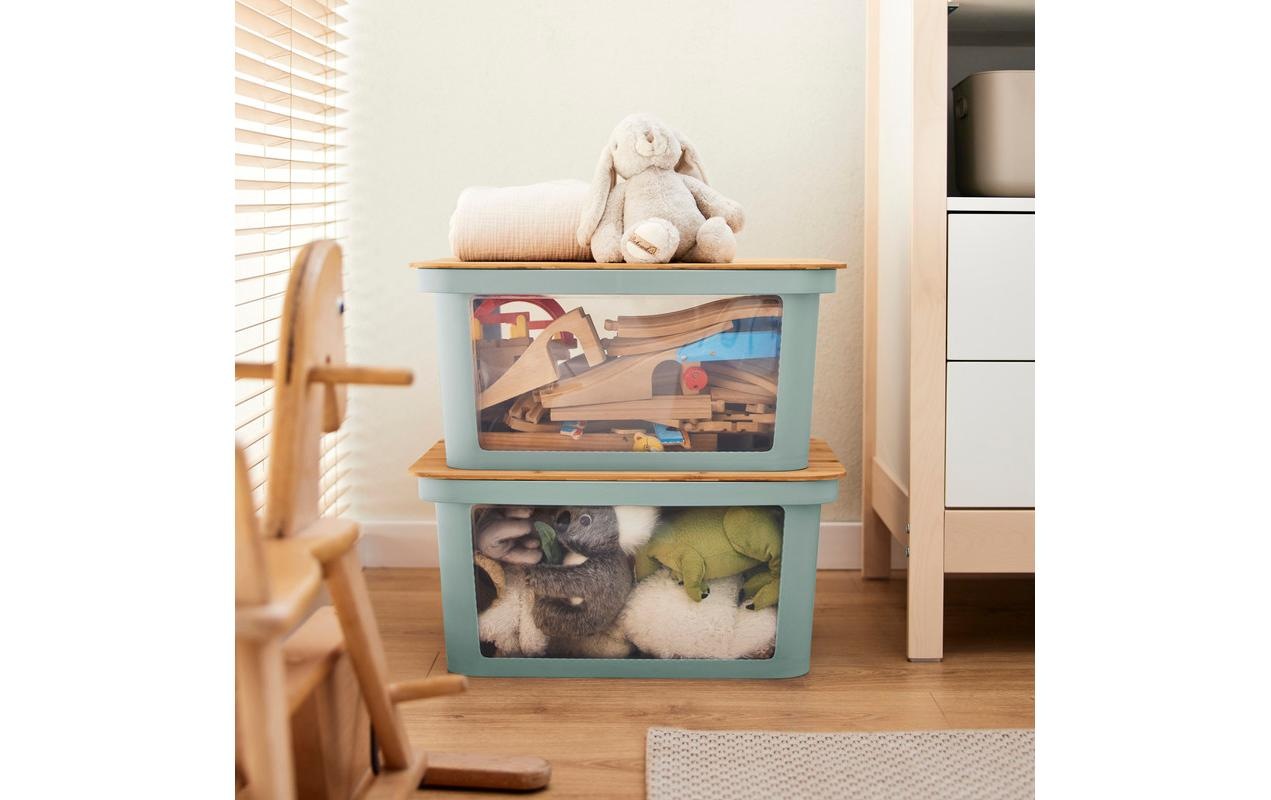 Rotho Babydesign Aufbewahrungsbox »Spielzeugbox PINA 45 l Sage«, (1 St.)