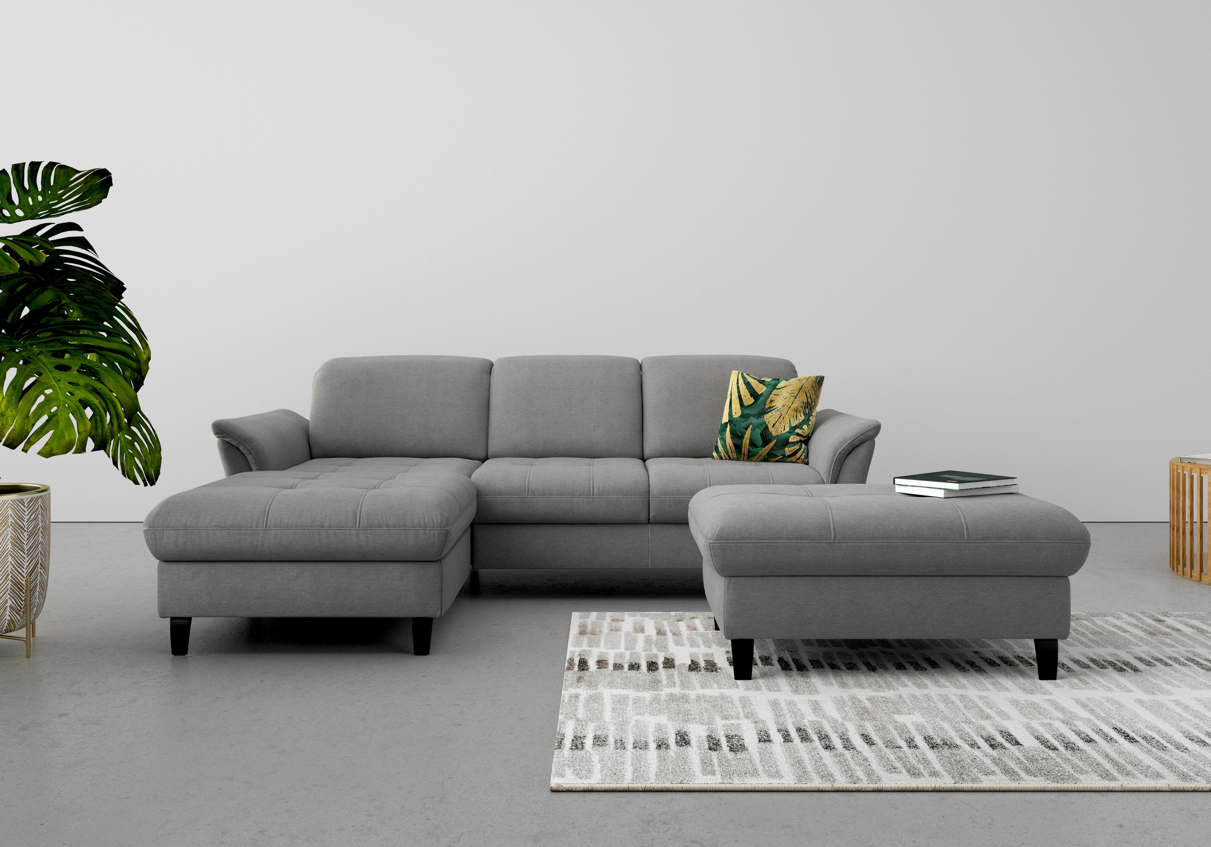 sit&more Ecksofa »Maggiore L-Form«, wahlweise mit Kopfteilverstellung, Bettfunktion und Bettkasten