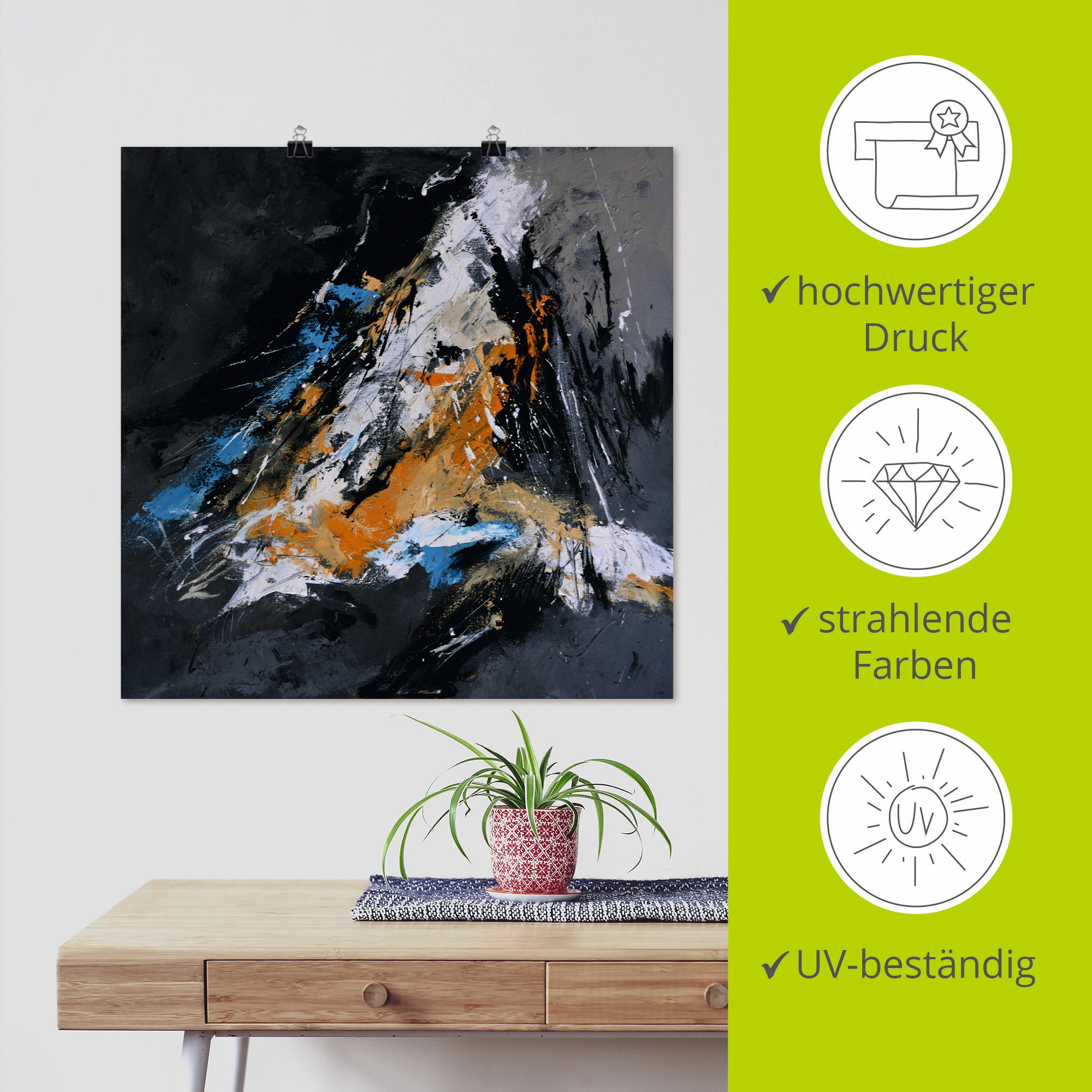 Artland Wandbild »Abstrakt X«, Gegenstandslos, (1 St.), als Leinwandbild, Poster in verschied. Grössen
