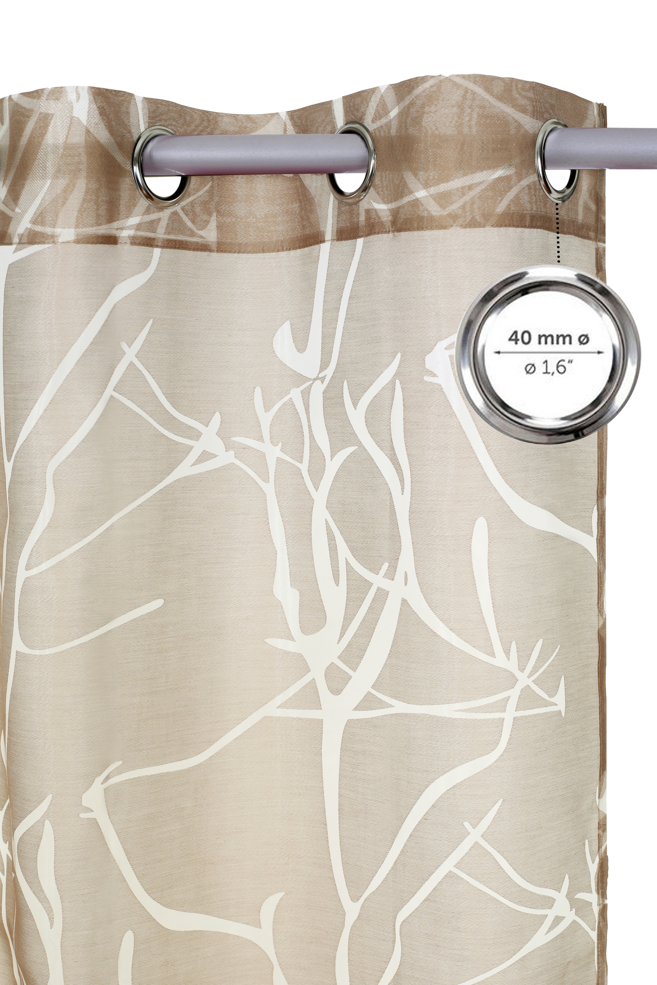 GOODproduct Rideau »Anna, 1 Stück, halbtransparent, Äste-Motiv« Œillet 1 cuis tlg. bestseller, motif branches, viscose, polyester