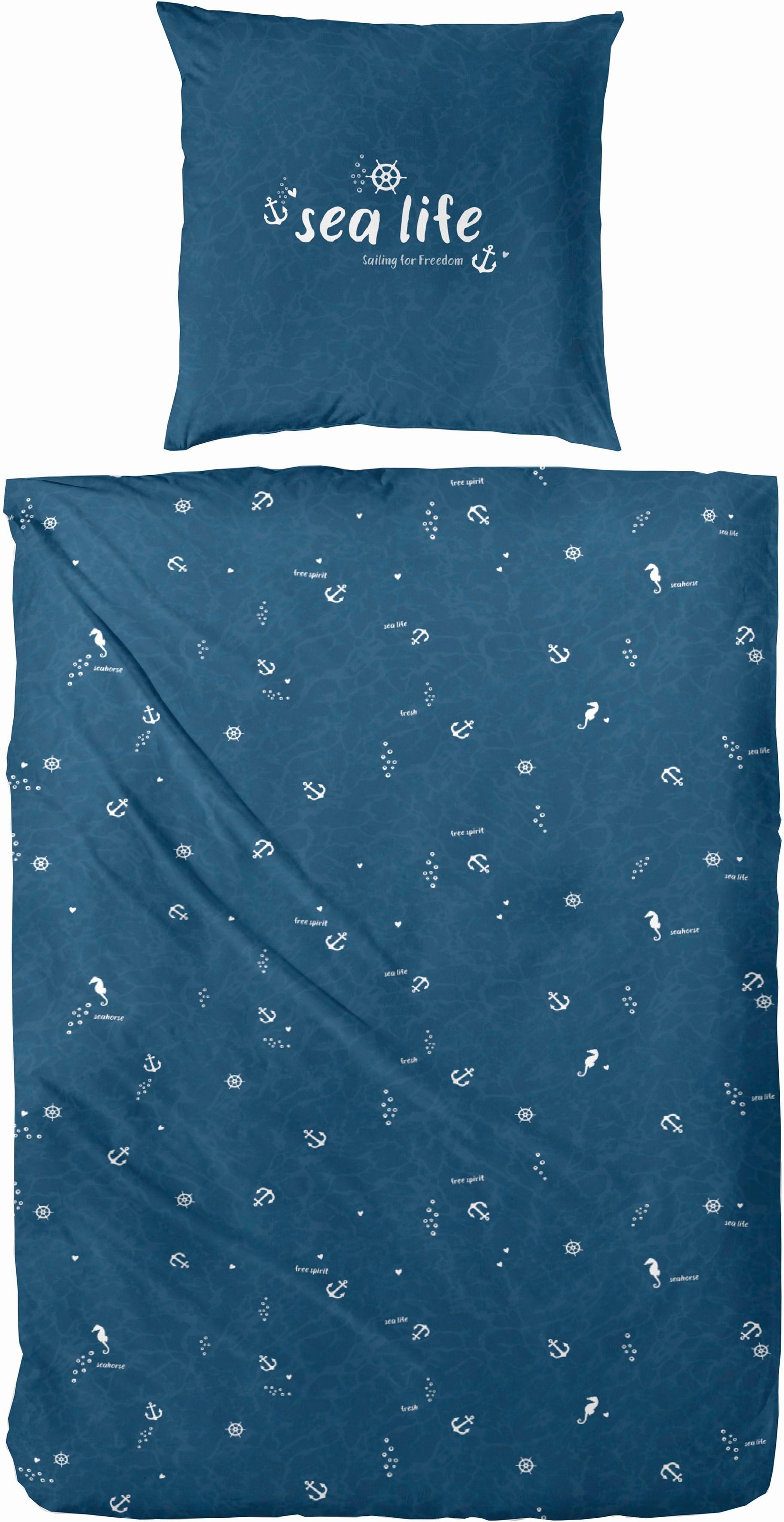 Image of Primera Bettwäsche "Sealife" 2 Stk. mit maritimen Motiven