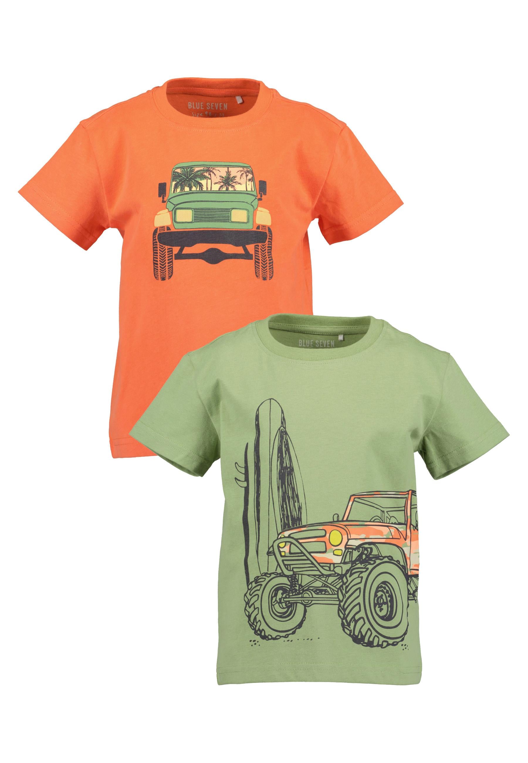 Blue Seven Kurzarmshirt, (Packung, 2 tlg.), mit grossen, plakativen Frontmotiven