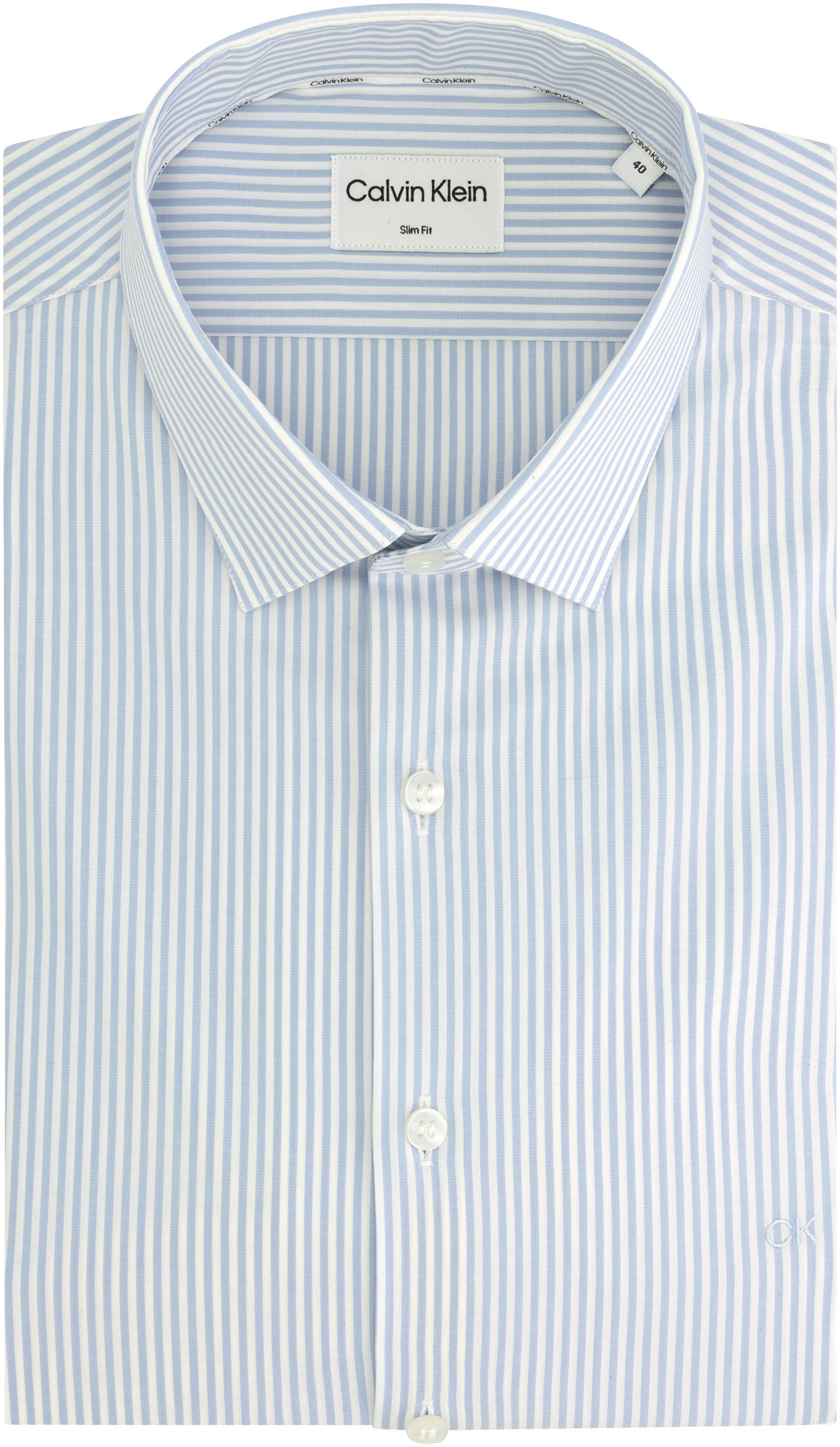 Calvin Klein Langarmhemd »POPLIN STRIPE SLIM SHIRT«, mit Logoprägung