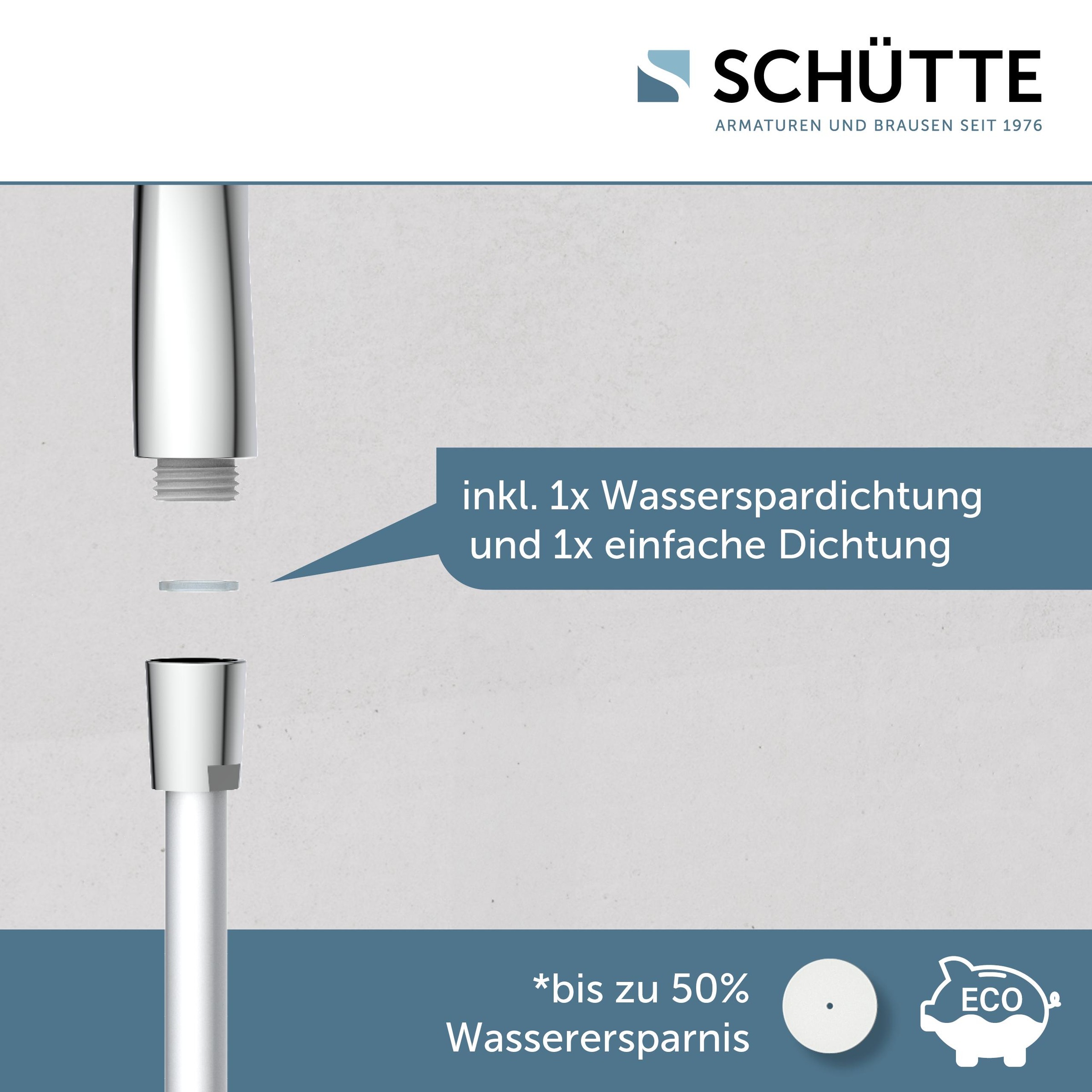 Schütte Handbrause »SAMOA RAIN« 1 Stk. tlg. Inkl. Wasserspardichtung-bis zu 50 % Wasserersparnis, Antikalk-Noppen