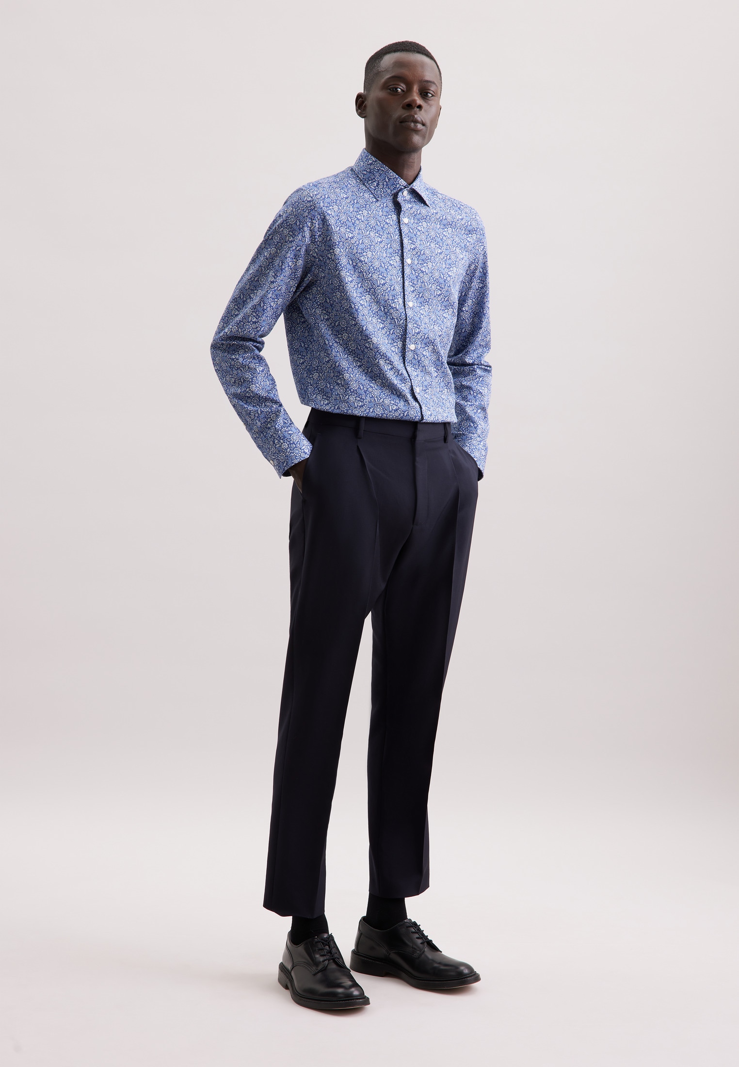 seidensticker Businesshemd »Schwarze Rose« Slim 1/1 Kentkragen Paisley