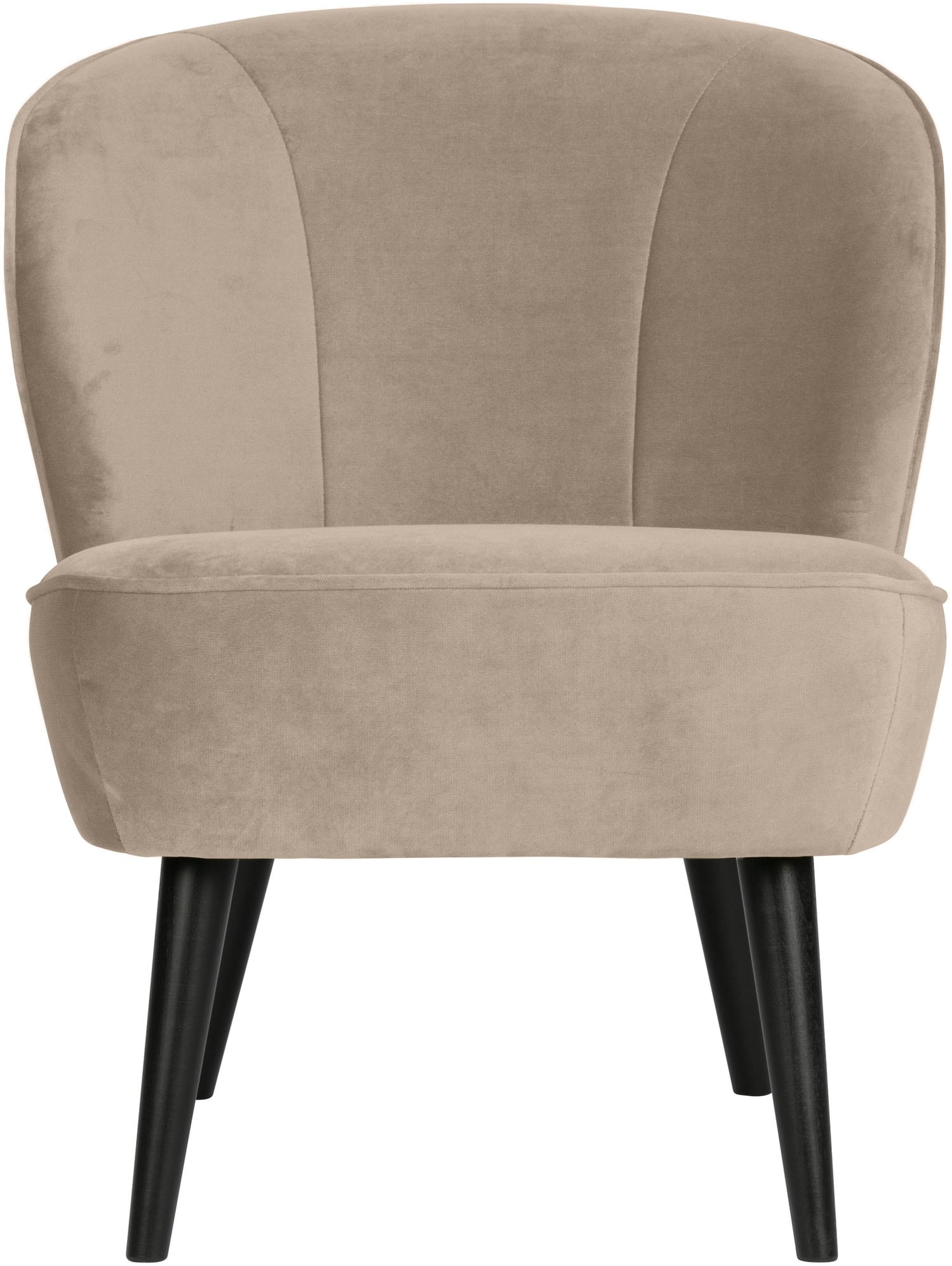 Image of WOOOD Sessel "Sara Bezug mit Birkenholzbeinen, mittlere Sitzhöhe, H71 x B59 x T70 cm" Velvet bezug, Tragkraft 90 kg, Maximale Verschleissfestigkeit