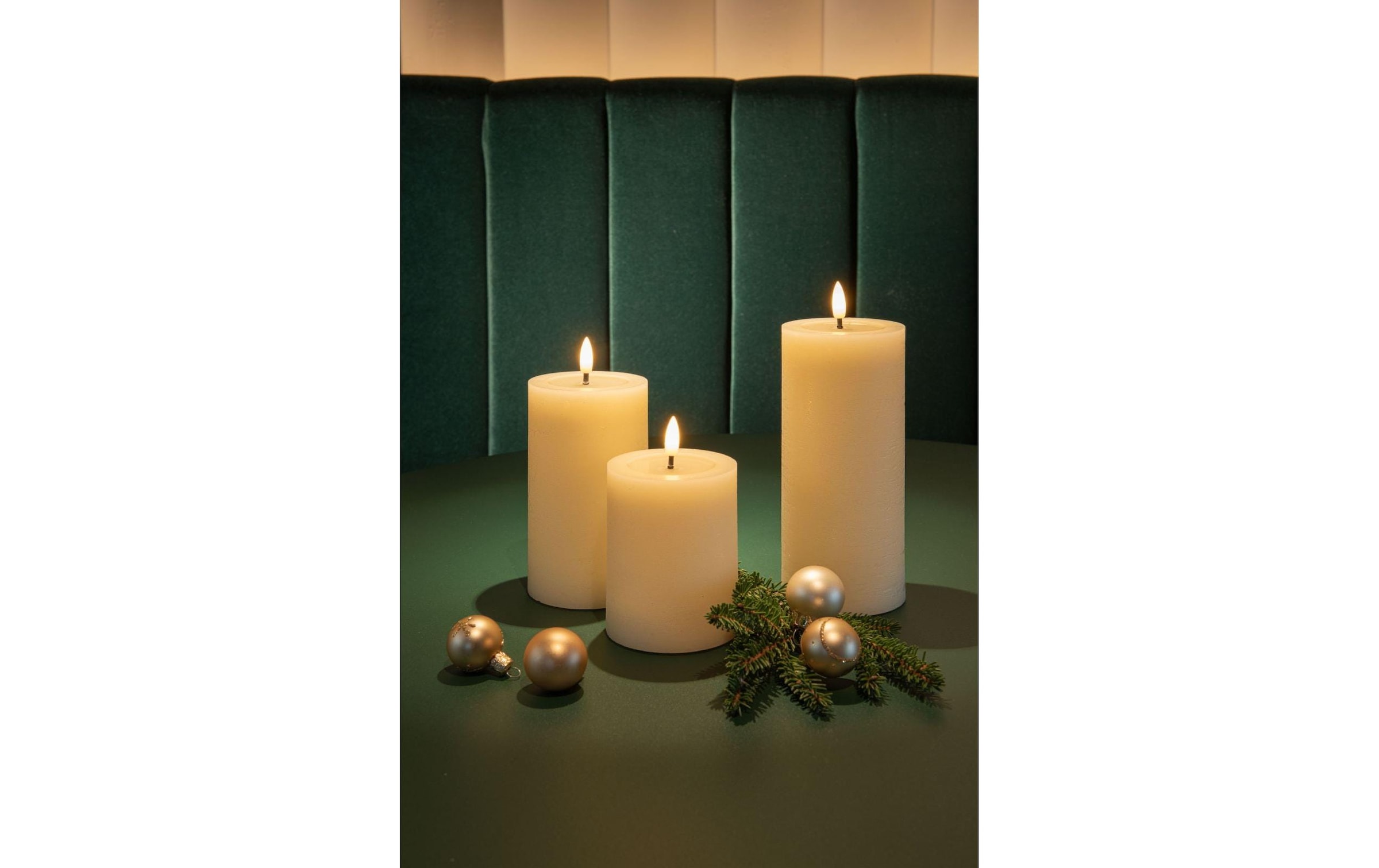 STT LED-Kerze »Flat Candle Set, Wachs, creme«