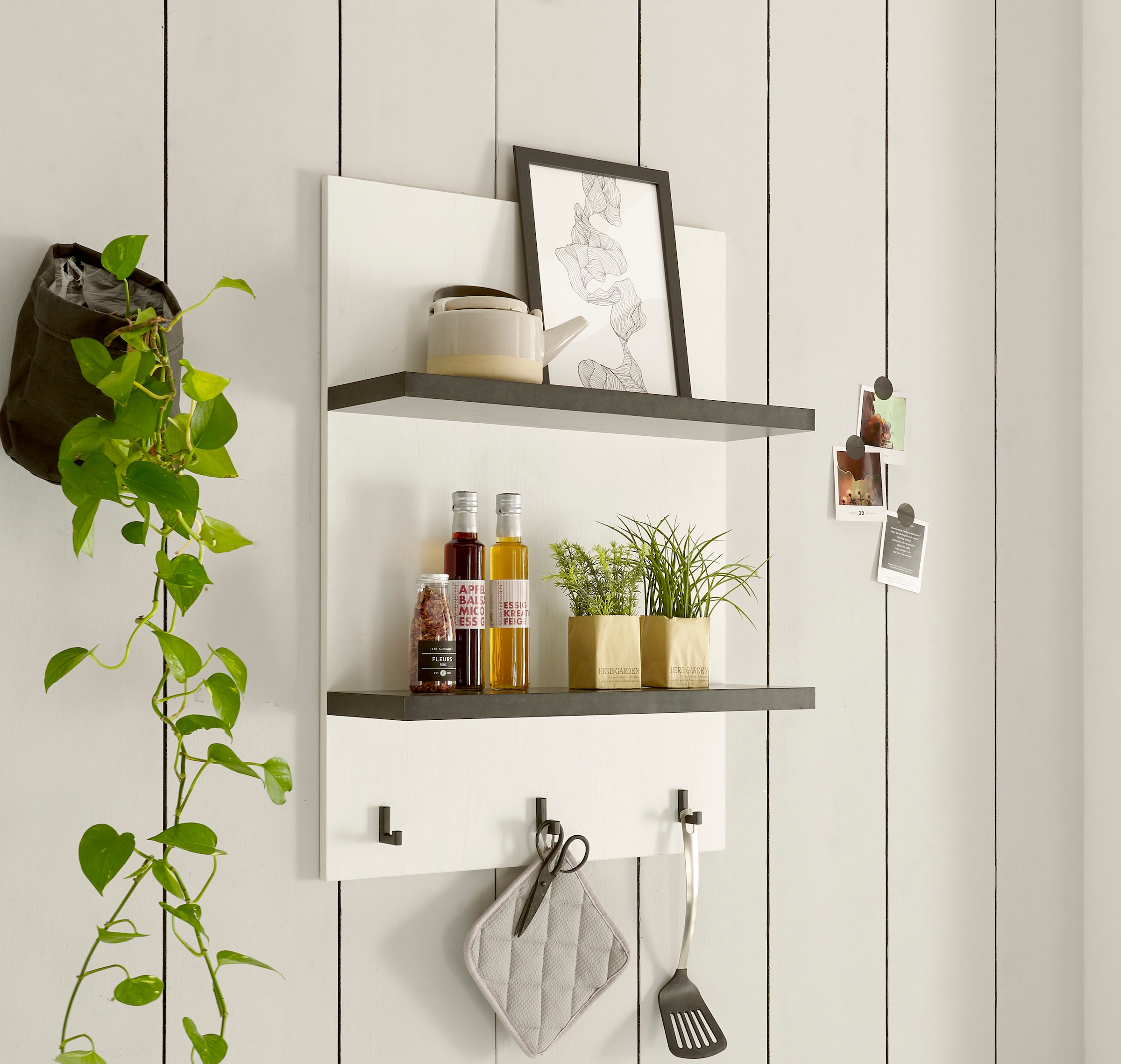 Home affaire Wandregal »Sherwood«, Breite 60 cm, in modernem Holz Dekor, 28 mm starke Ablageböden