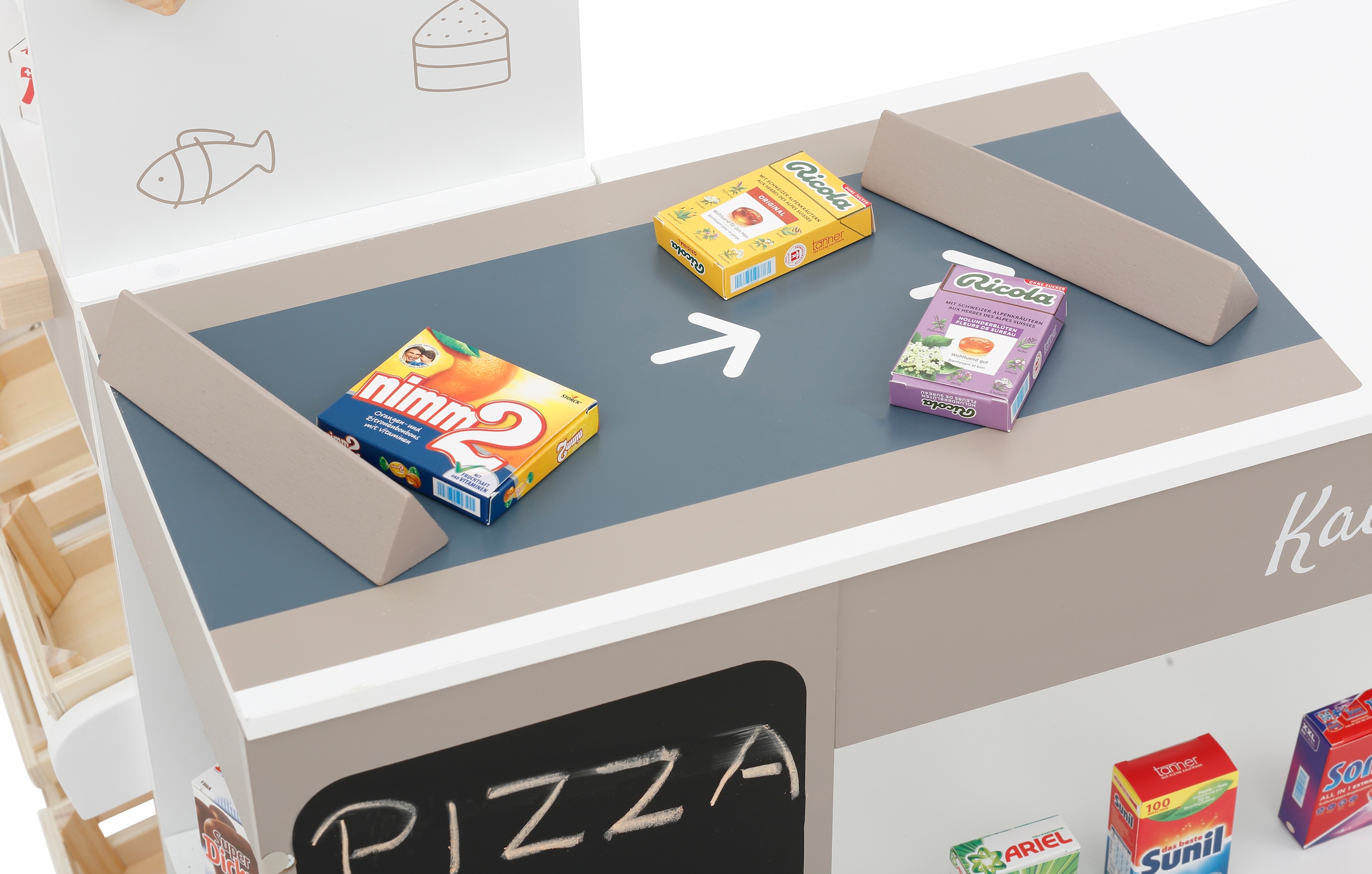 Tanner Kaufladen »Supermarkt aus Holz« inkl. Markenminiatur-Faltschachteln; FSC® - schützt Wald