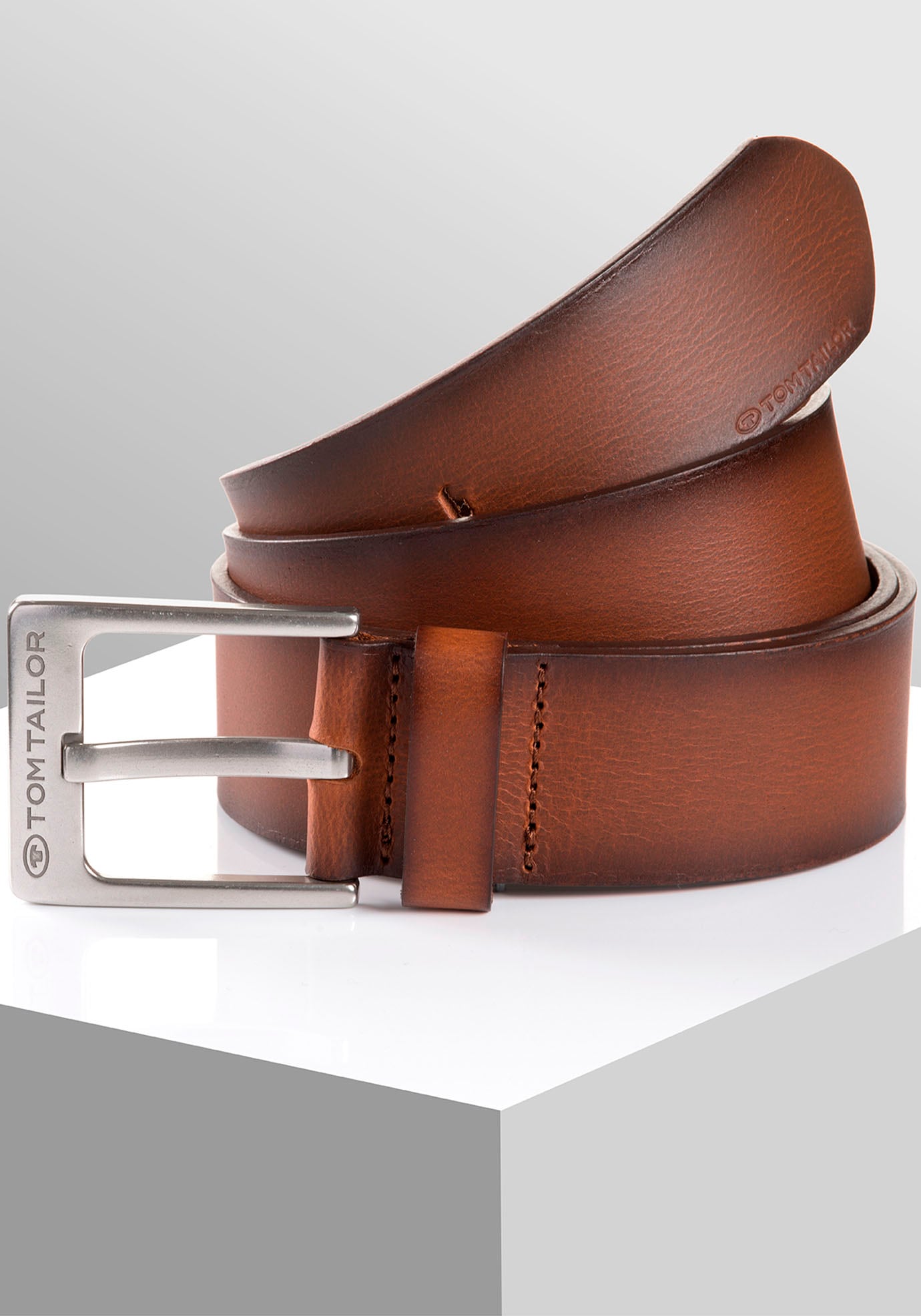 Image of TOM TAILOR Ledergürtel "TTCALVINPLUS" 4 cm breiter Herrengürtel, Casual und Jeans Look