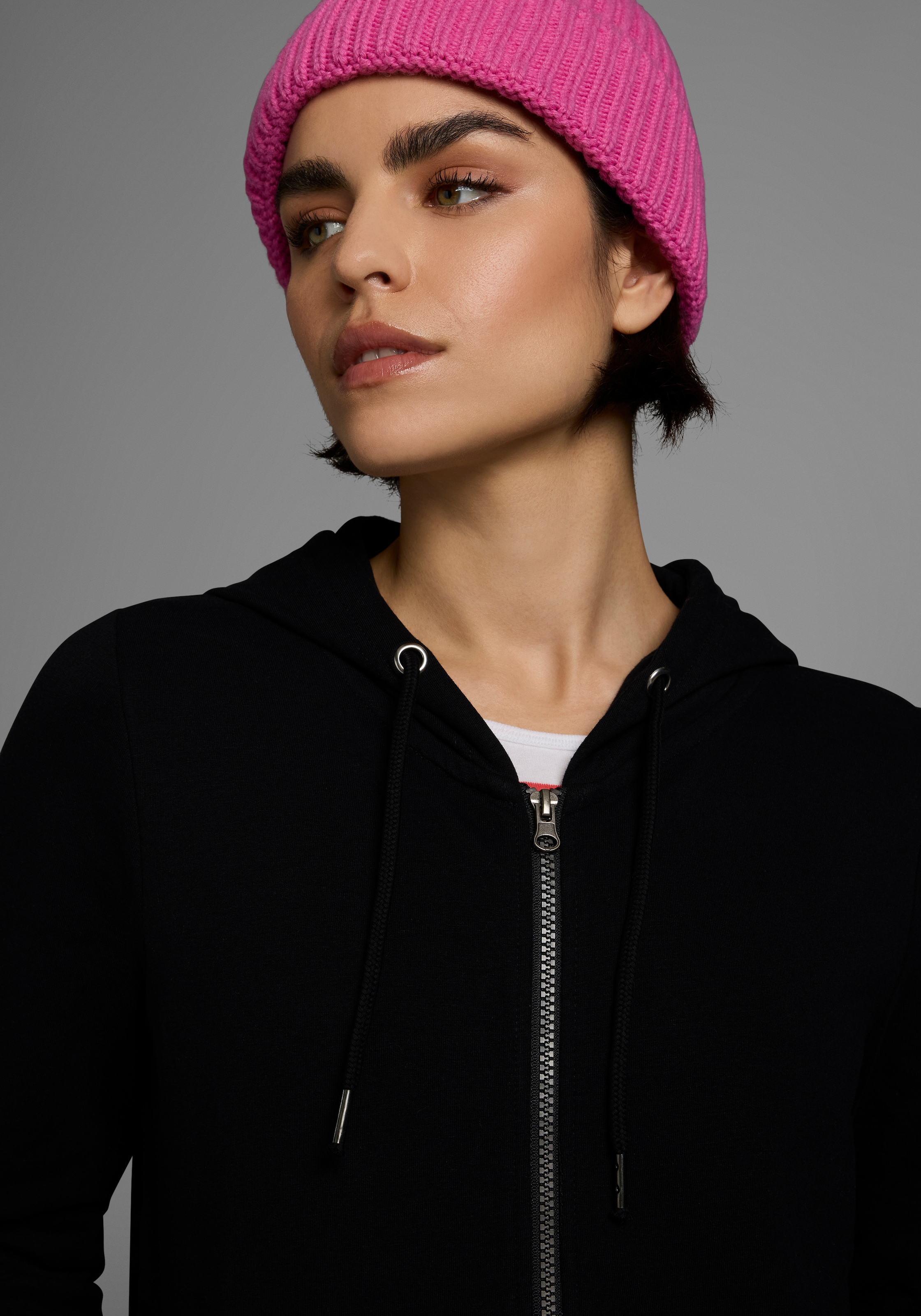 Flashlights Sweatjacke, in langer Form mit Zipper