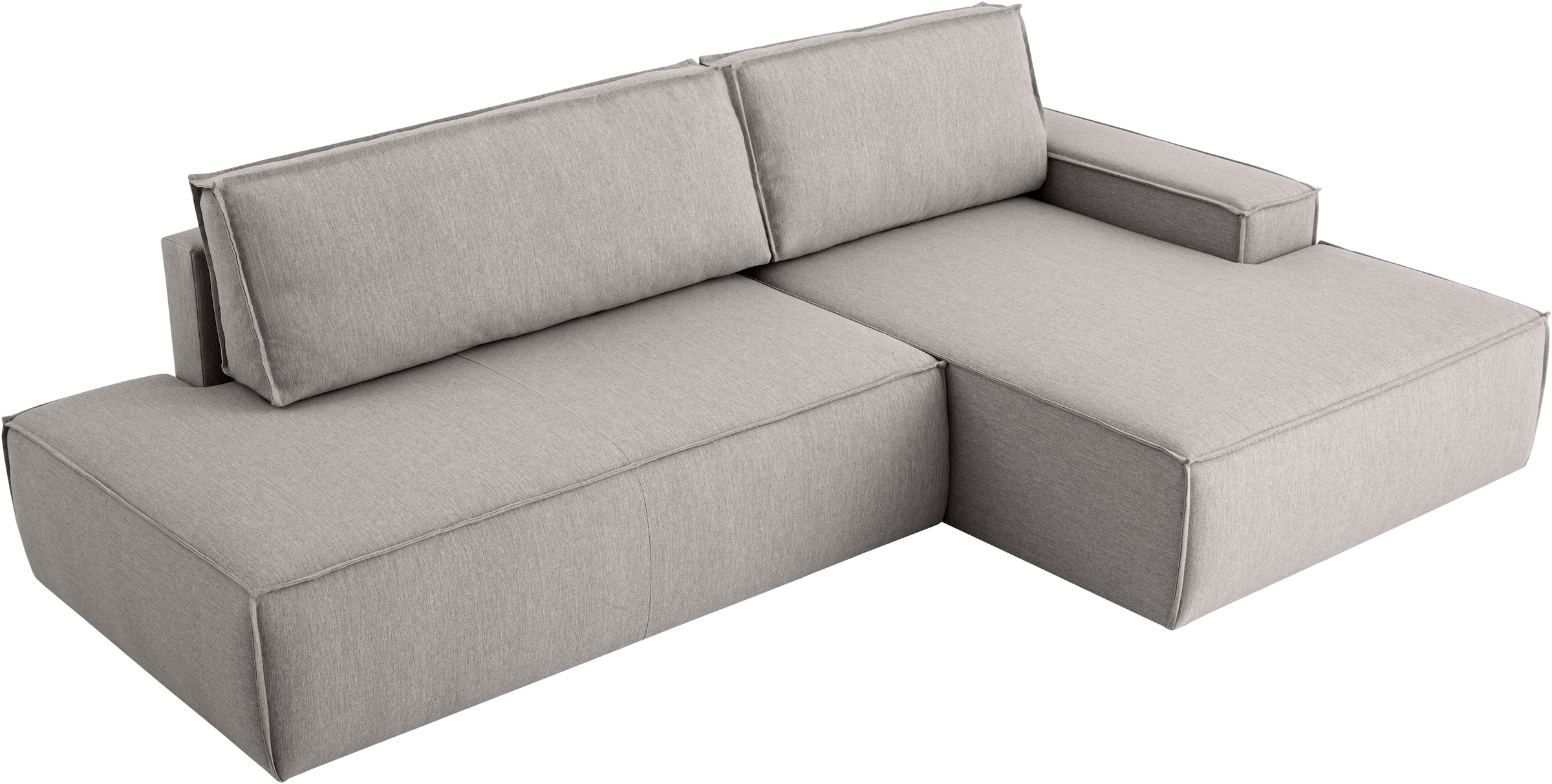 Home affaire Ecksofa »SHERWOOD, Schlafsofa in L-Form offen (275cm), Cord, Leinenoptik«, Schlaffunktion und Bettkasten, Kedernaht, hoher Sitz- & Liegekomfort