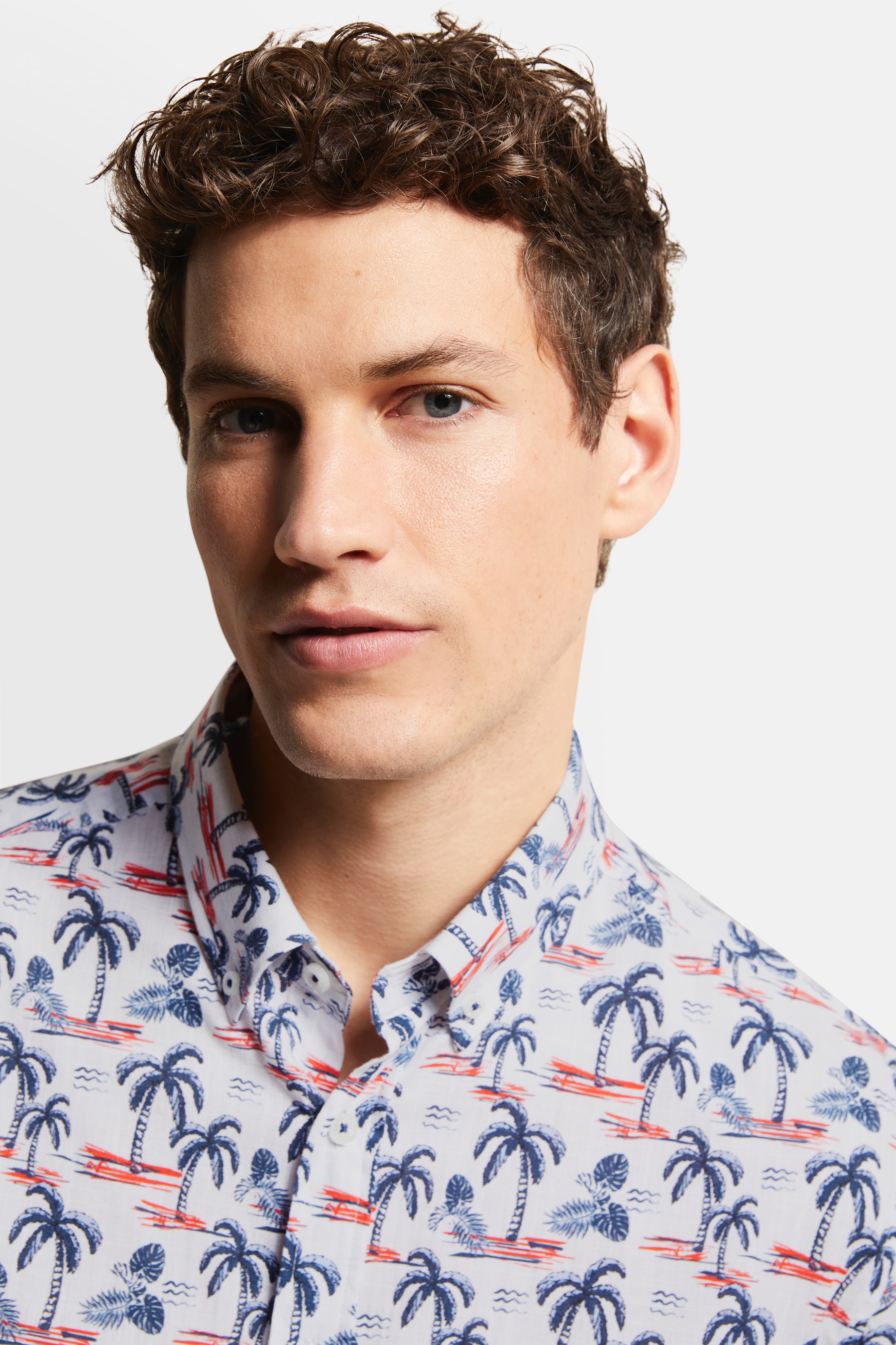 bugatti Kurzarmhemd mit Palmen-Print