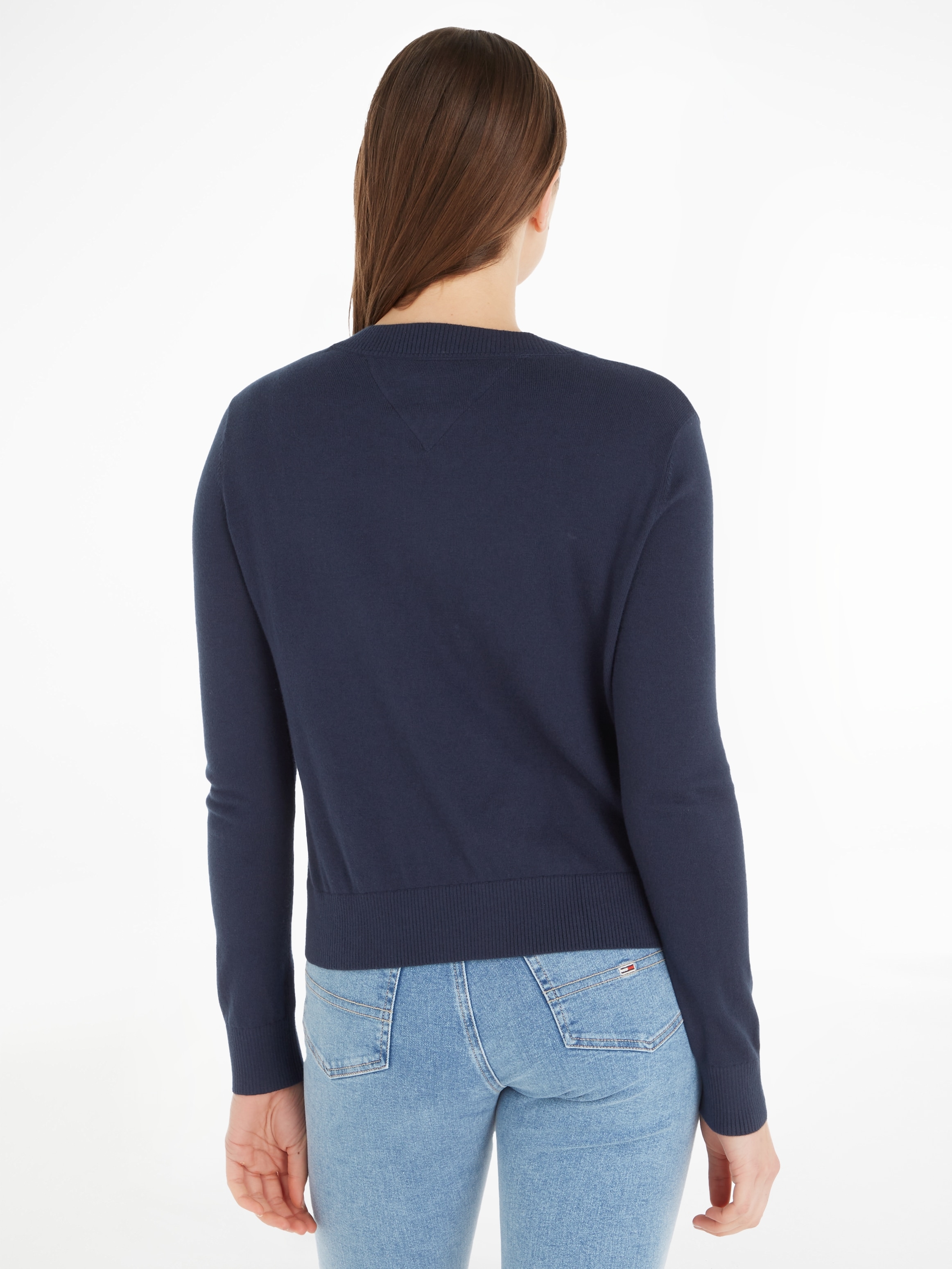 Tommy Jeans V-Ausschnitt-Pullover »TJW ESSENTIAL VNECK SWEATER«, mit Tommy Jeans Markenlabel