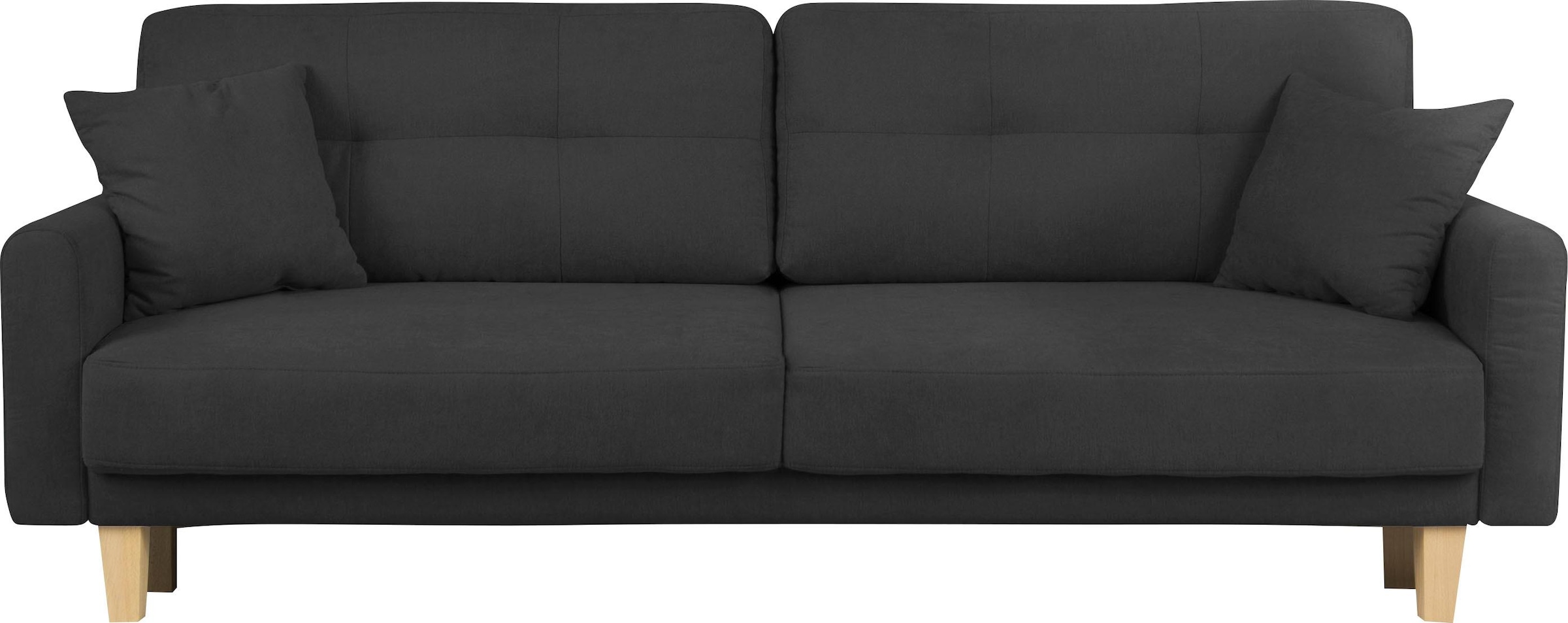 Home affaire 3-Sitzer »TRIPLO optionale Schlafsofa mit Bettkasten, Masse B/T/H: 215/100/89 cm« Wahlweise Bettfunktion - Liegefläche 145x191 cm, Rücken-, Zierkissen