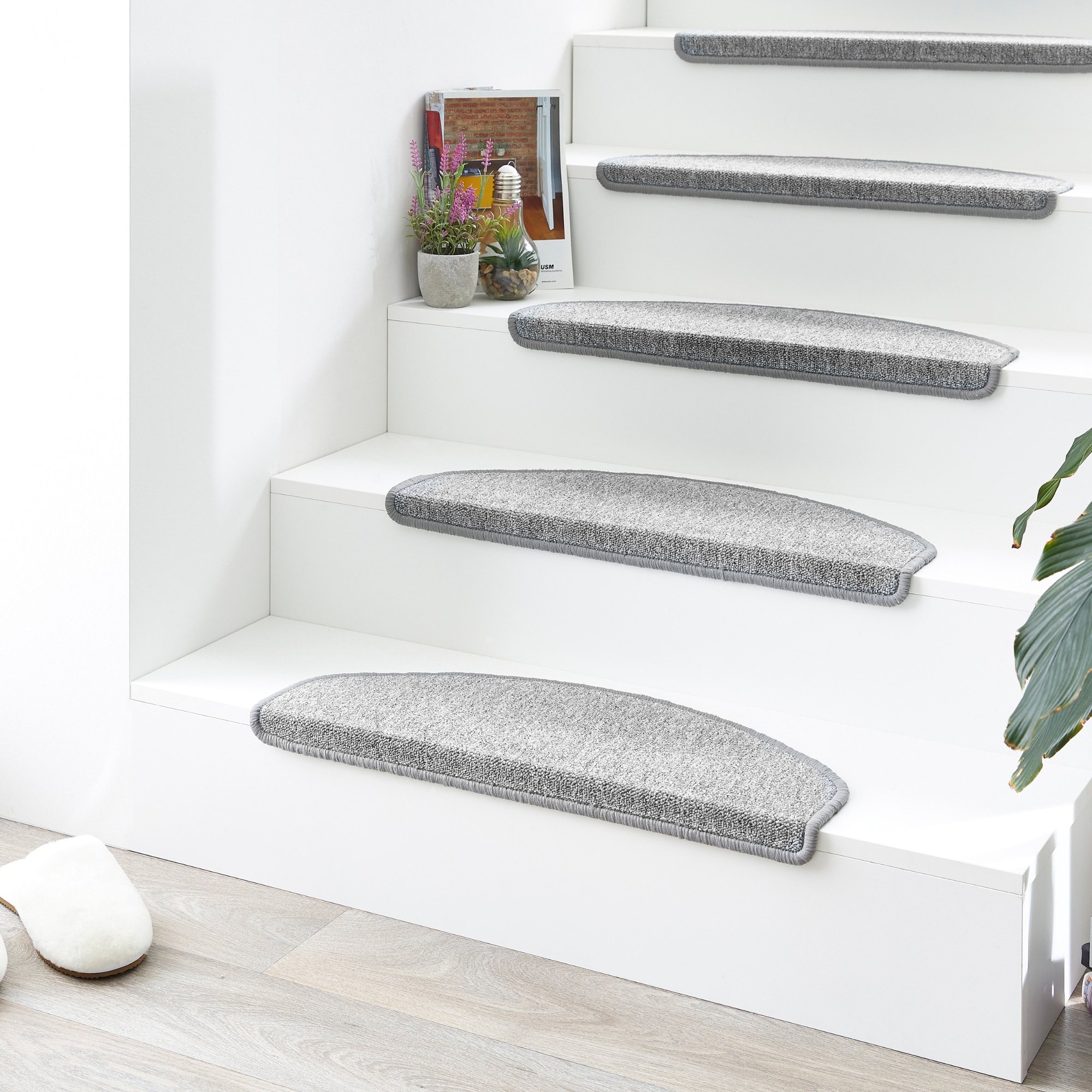 Andiamo Tapis de marche »Rambo, Made in Poland« Demi-rond 4 mm Höhe melierte Schlinge, selbstklebend, 15 Stück in einem Set