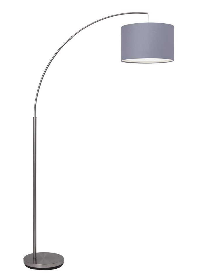 Brilliant Bogenlampe »Clarie«, 1 flammig, Leuchtmittel E27 | ohne Leuchtmittel, 29cm Höhe, E27 max. 60W, LED geeignet, mit grauem Textilschirm
