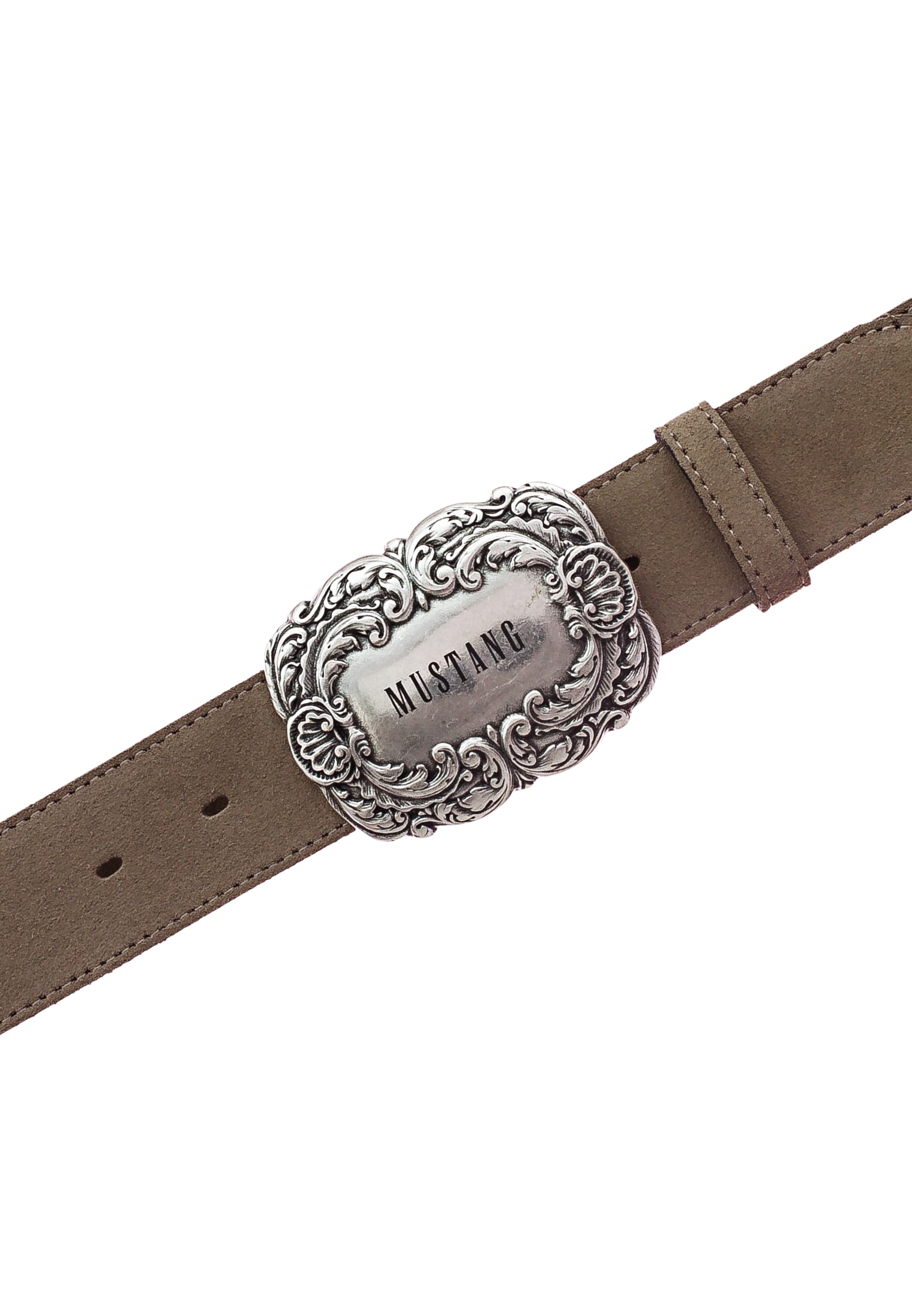 MUSTANG Ledergürtel 4 cm breit, geschwärzte Koppelschliesse