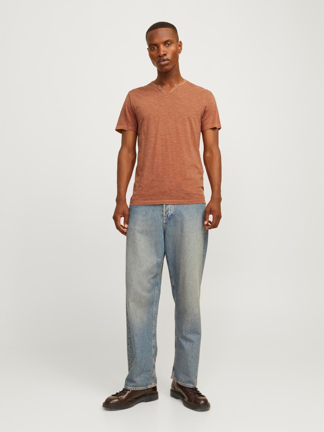Jack & Jones T-Shirt »JJESPLIT NECK TEE SS NOOS«, mit V-Ausschnitt