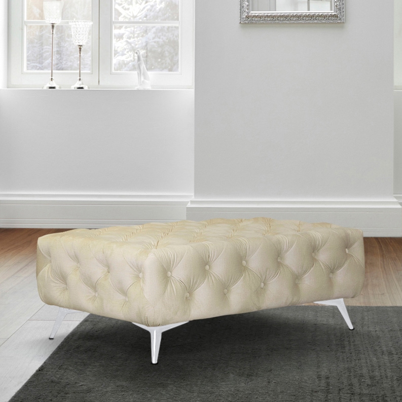 Home affaire Tabouret rembourré »Amaury« Chesterfield-Optik, Breite 120cm, Fussfarbe wählbar