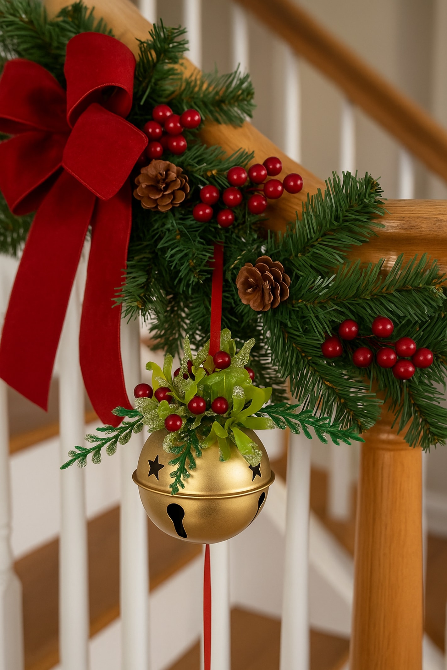 I.GE.A. Dekohänger »Deko-Kugel« mit Glocken zum Hängen, 2er Set, Weihnachtsdeko Kranzdeko