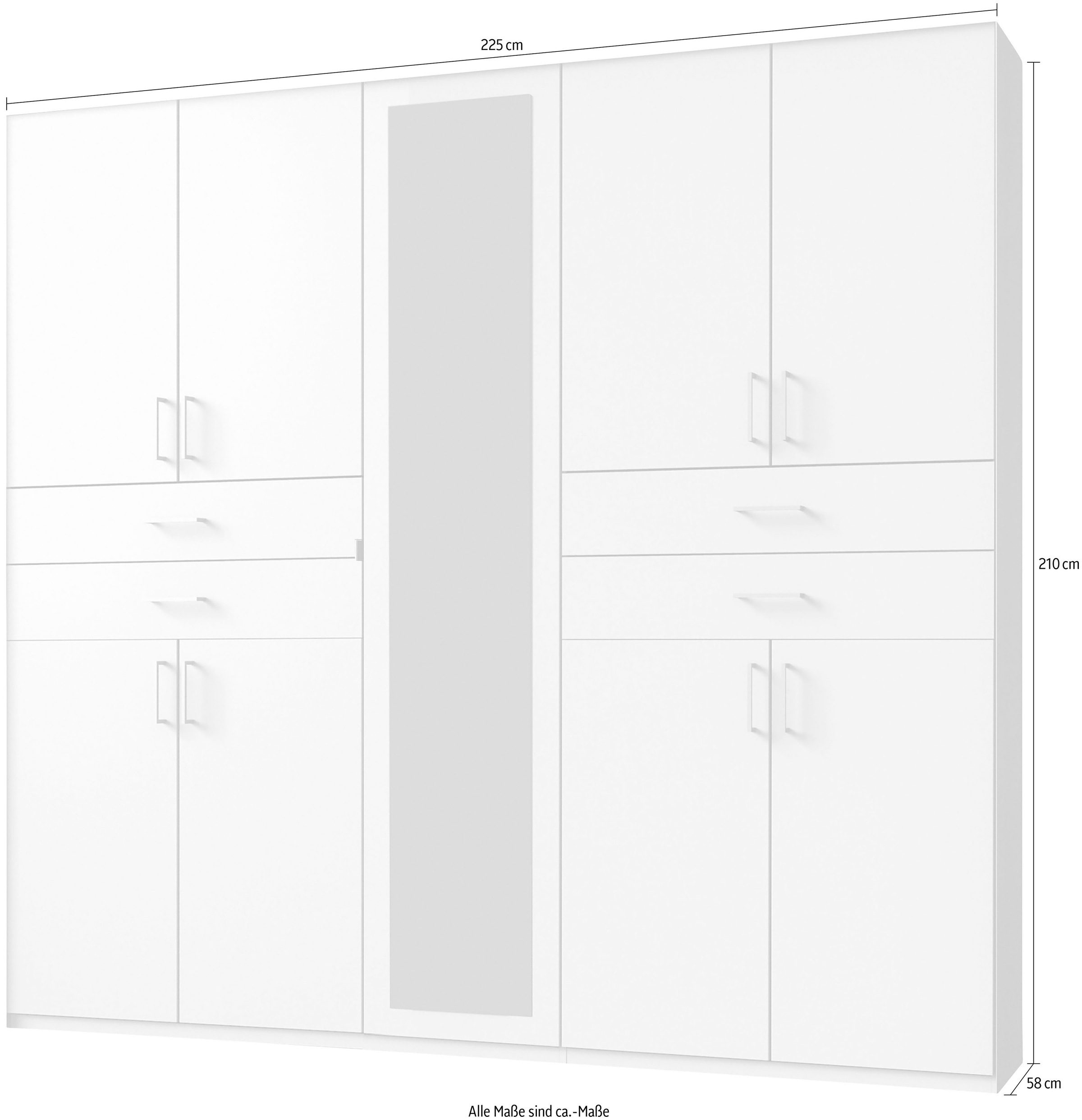 Wimex Kleiderschrank »Taiga Kleiderschrank mit Spiegel OTTOs Choice Topseller« mit Schubladen auf bequemer Höhe