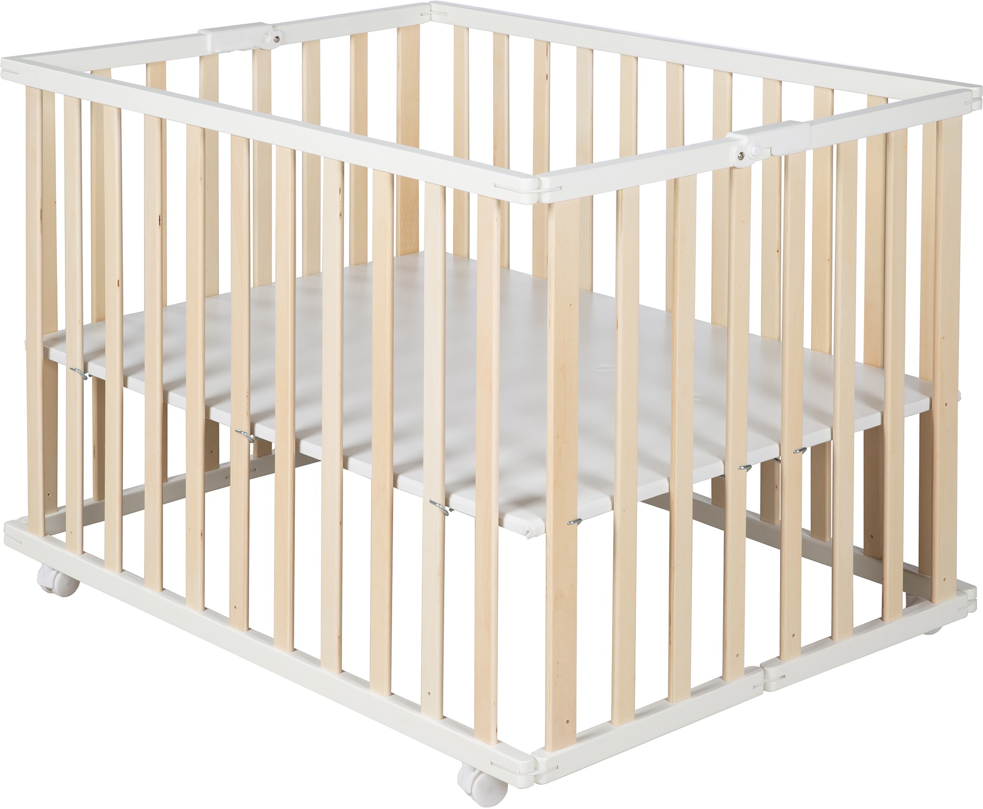 Image of roba® Laufgitter »weiss/natur, 74x100 cm«, klappbar bei Ackermann Versand Schweiz