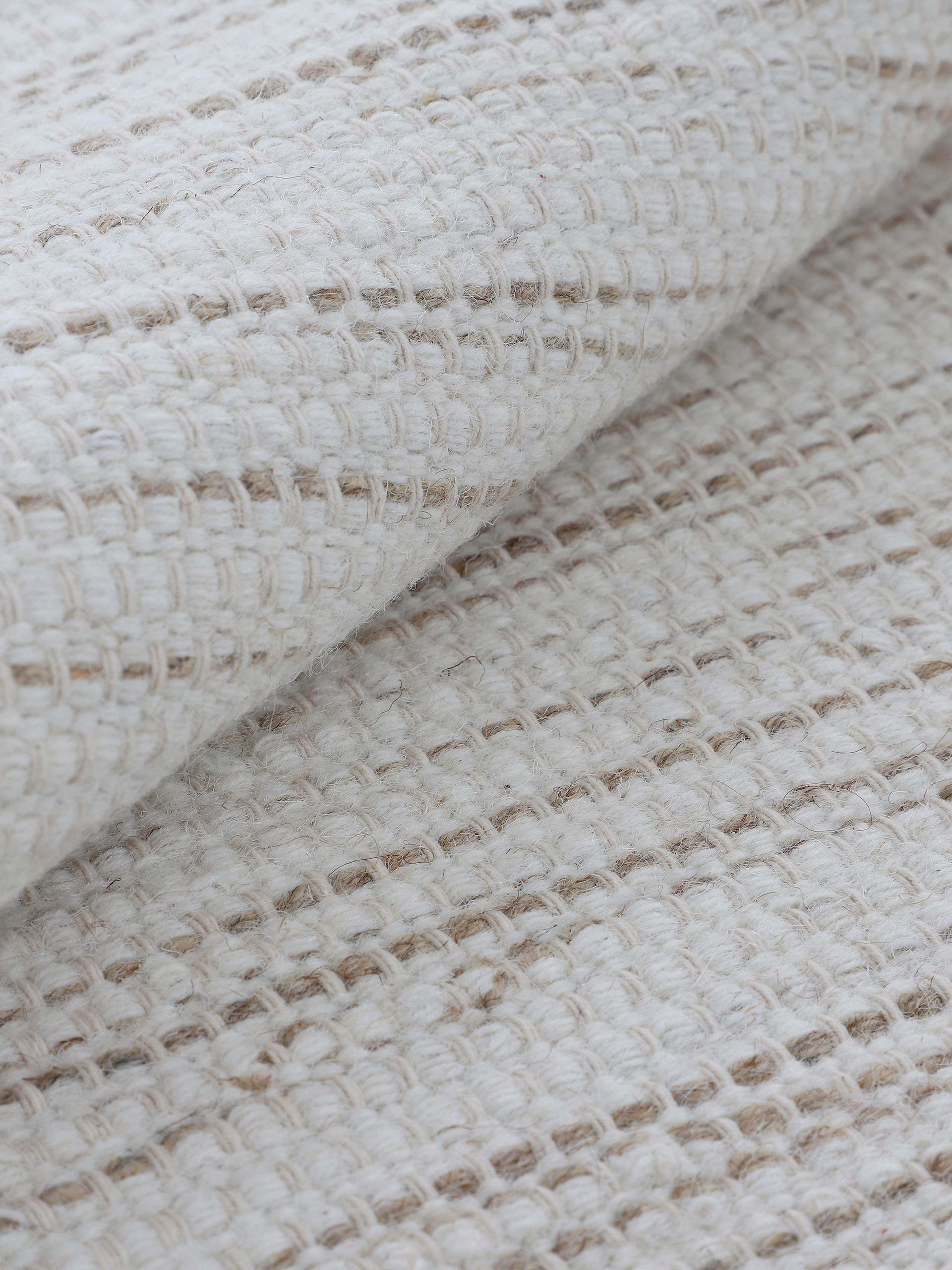 carpetfine Wollteppich »Mona«, rechteckig, 5 mm Höhe, Wolle, Wendeteppich aus Wolle/Baumwolle, Wohnzimmer