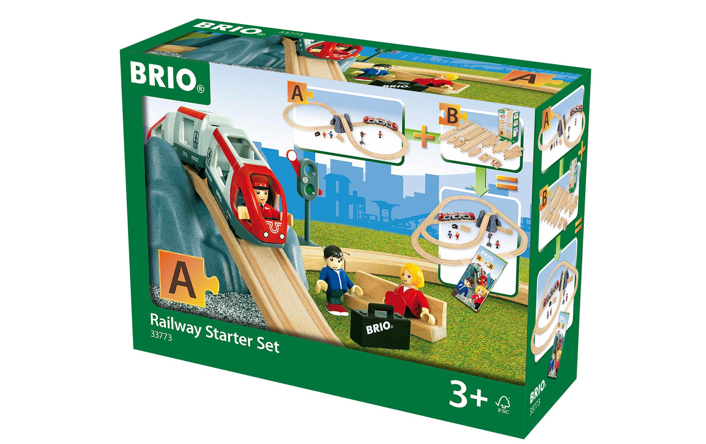 BRIO® Spielzeugeisenbahn-Erweiterung »BRIO® WORLD Eisenbahn Starter Set A«, (Set), mit Spielzeugeisenbahn