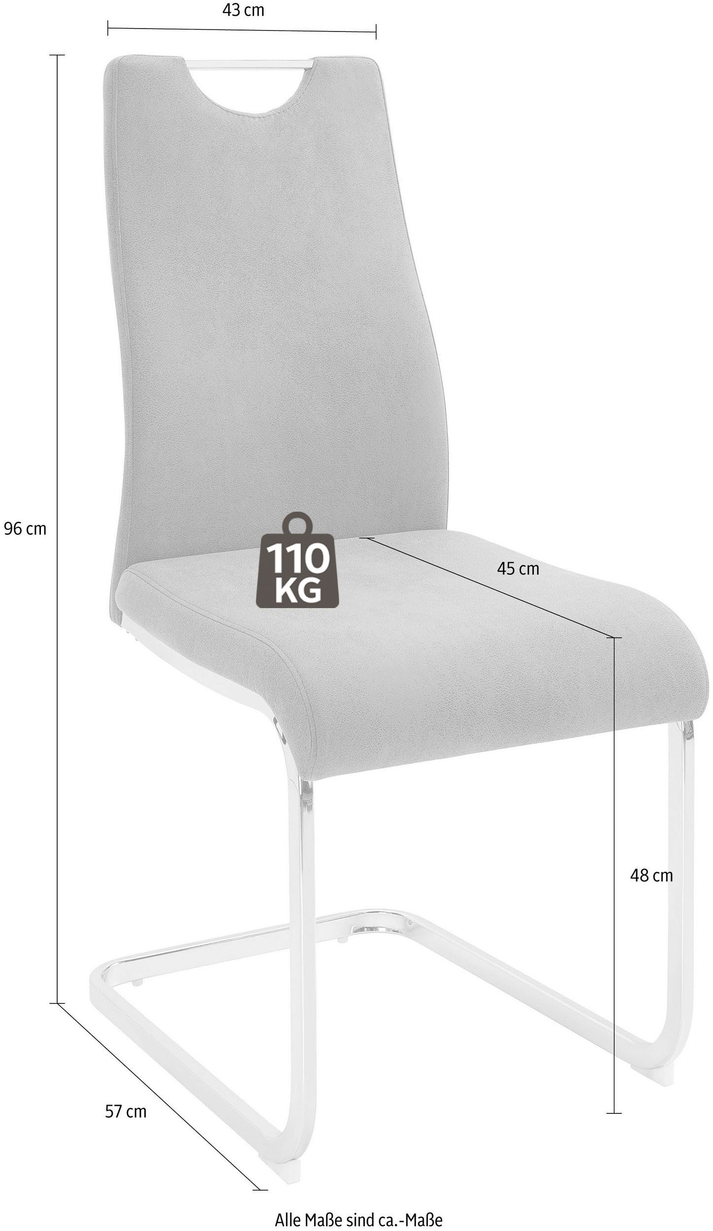 Home affaire Chaise de salle à manger »Milano« (Set) 2 cuisBezug in Microfaser oder Cord, Freischwinger, als 2er oder 4er Set erhältlich