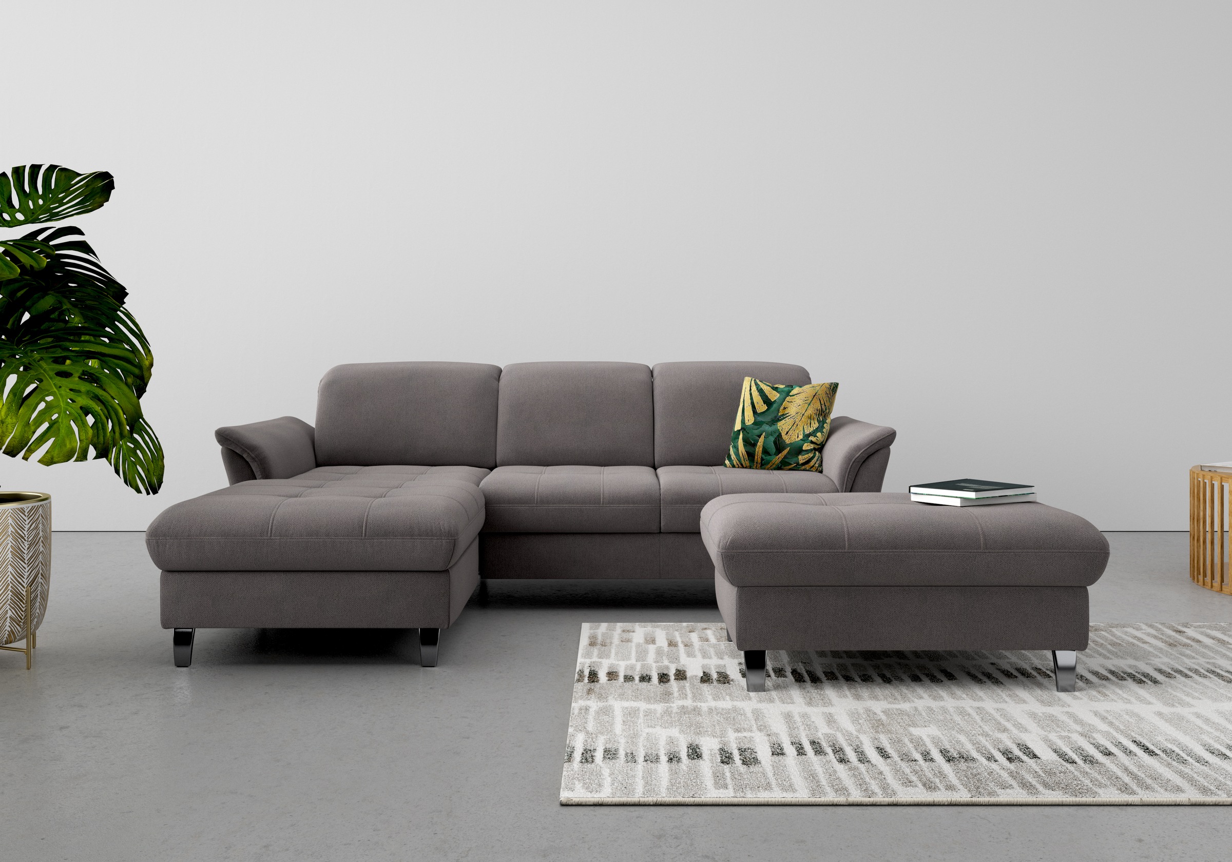 sit&more Ecksofa »Maggiore L-Form«, wahlweise mit Kopfteilverstellung, Bettfunktion und Bettkasten
