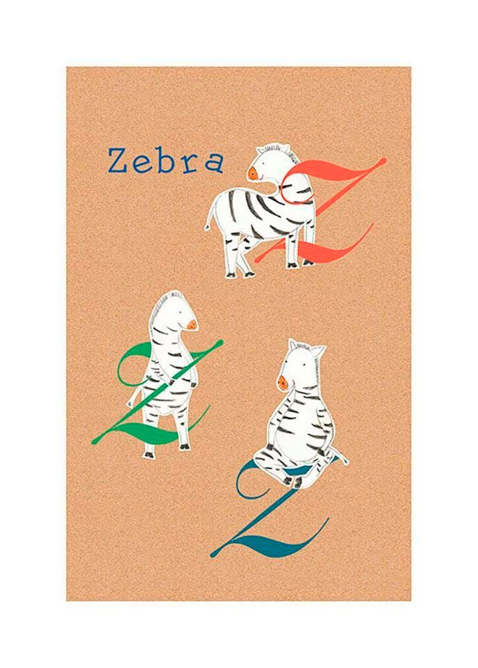 Image of Komar Bild "ABC Animal Z" Buchstaben 1 Stk. tlg. Wandbild zur Dekoration - ohne Rahmen