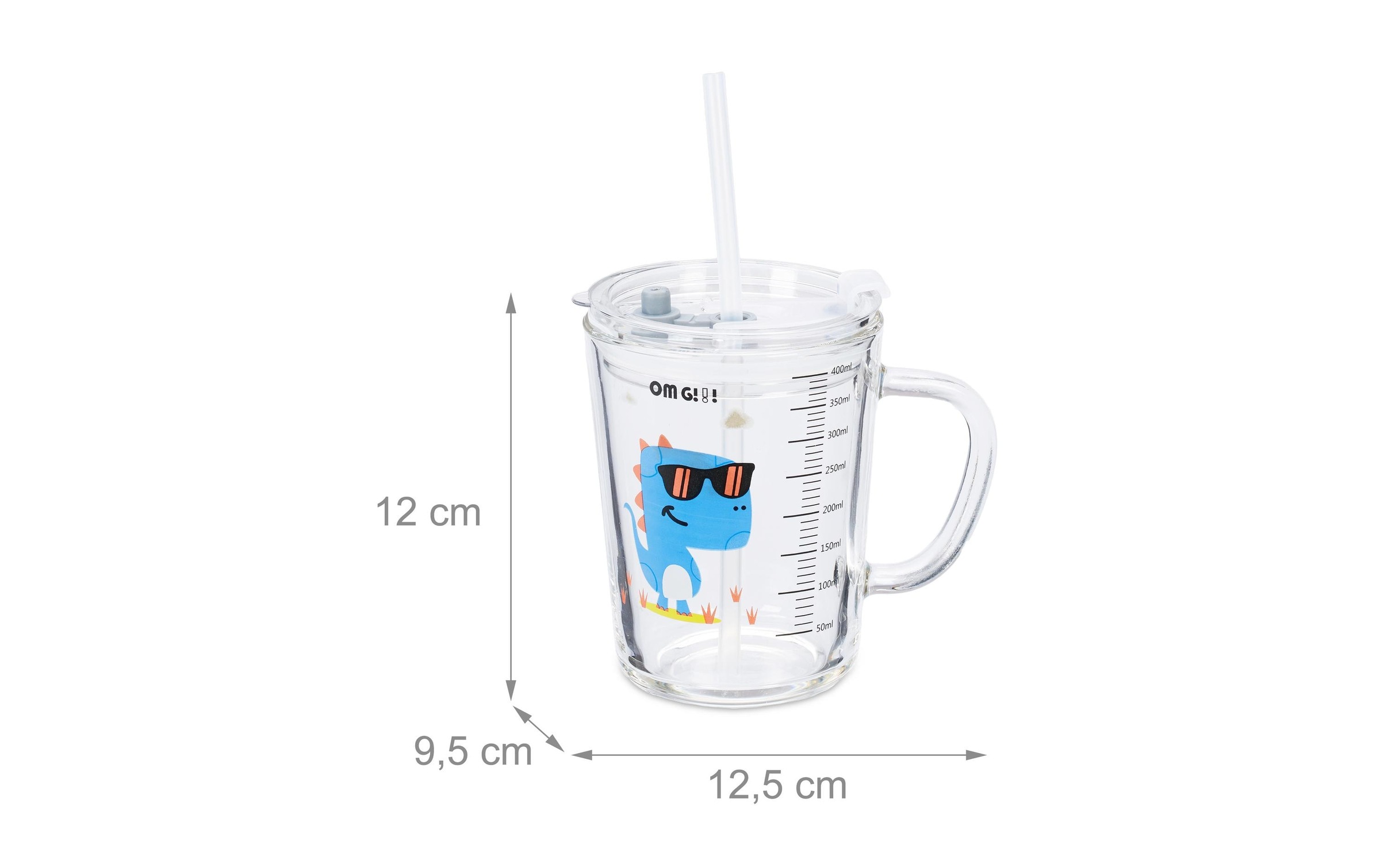 relaxdays Kinderbecher "Dino 2 Stück 400 ml"