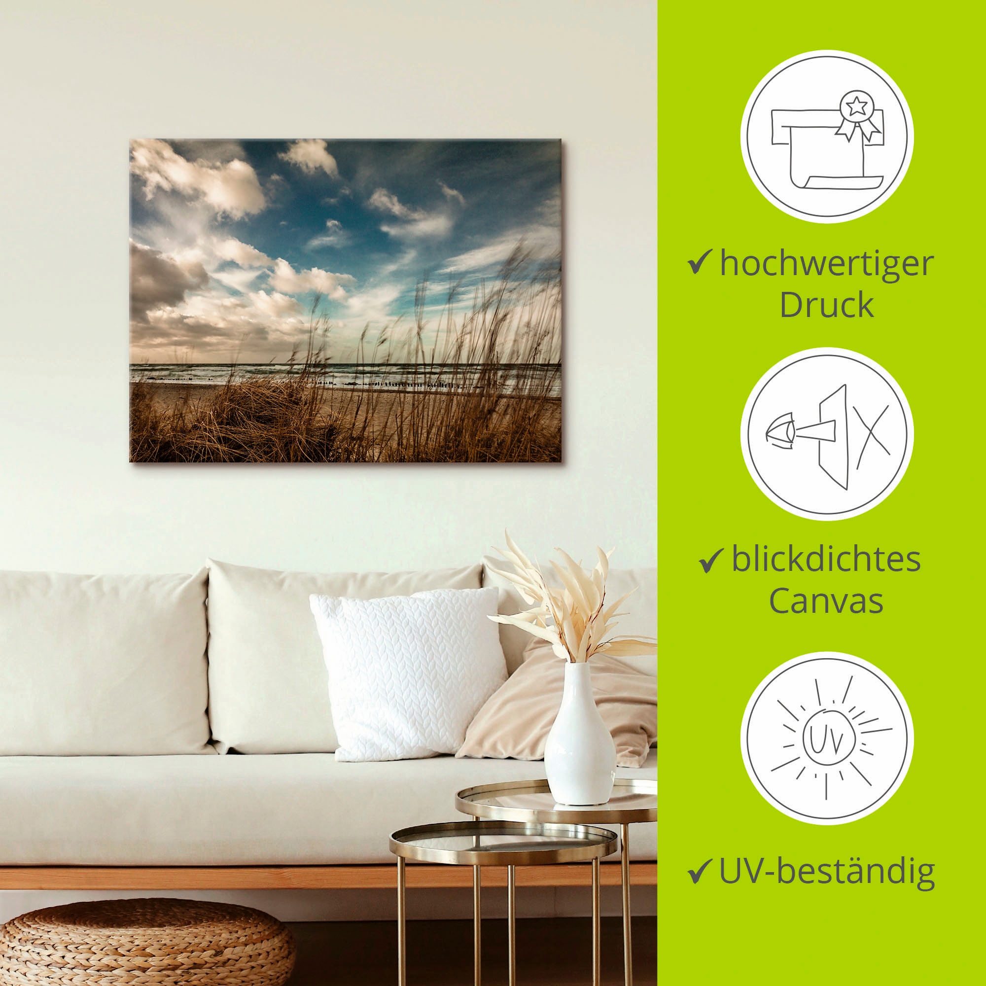 Artland Leinwandbild »An der Küste der Ostsee« Gewässer 1 Stk. tlg. auf Holzrahmen gespannt