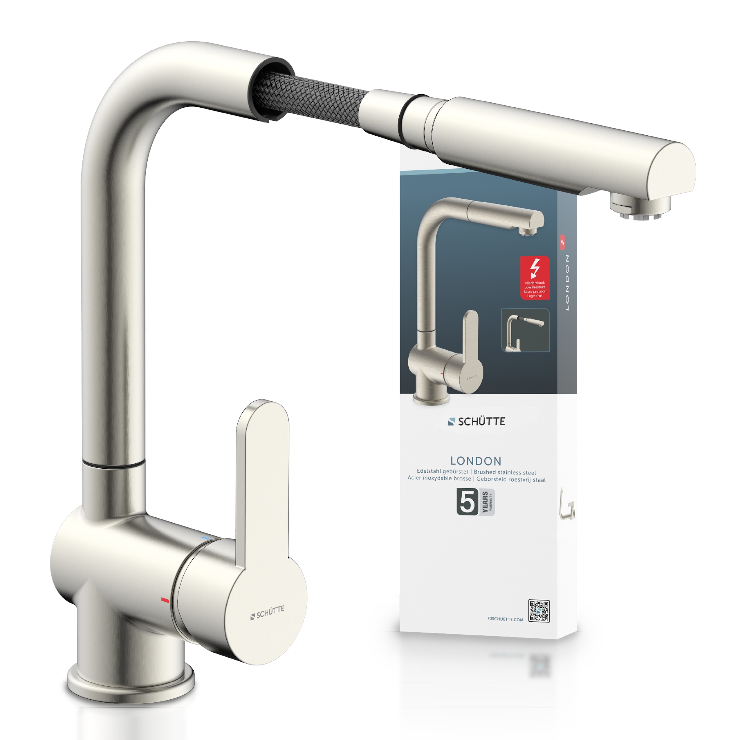 Image of Schütte Spültischarmatur "LONDON" Küchenarmatur, flexibel, Soft-Touch, Eco-Click, Cold-Start, 360