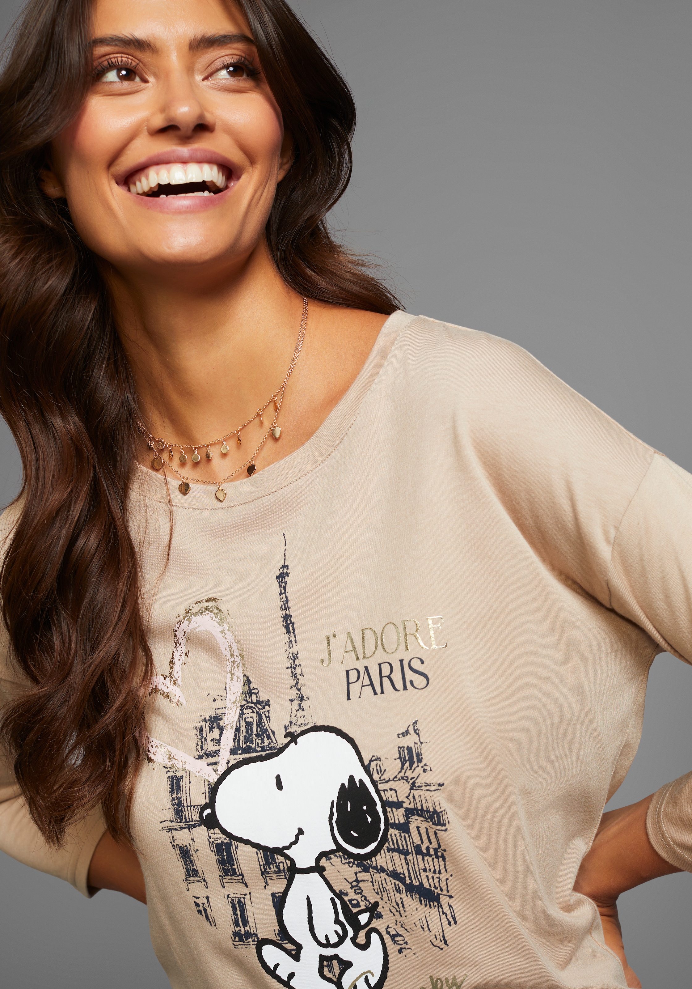 Laura Scott 3/4-Arm-Shirt, mit Snoopy-Print - NEUE KOLLEKTION