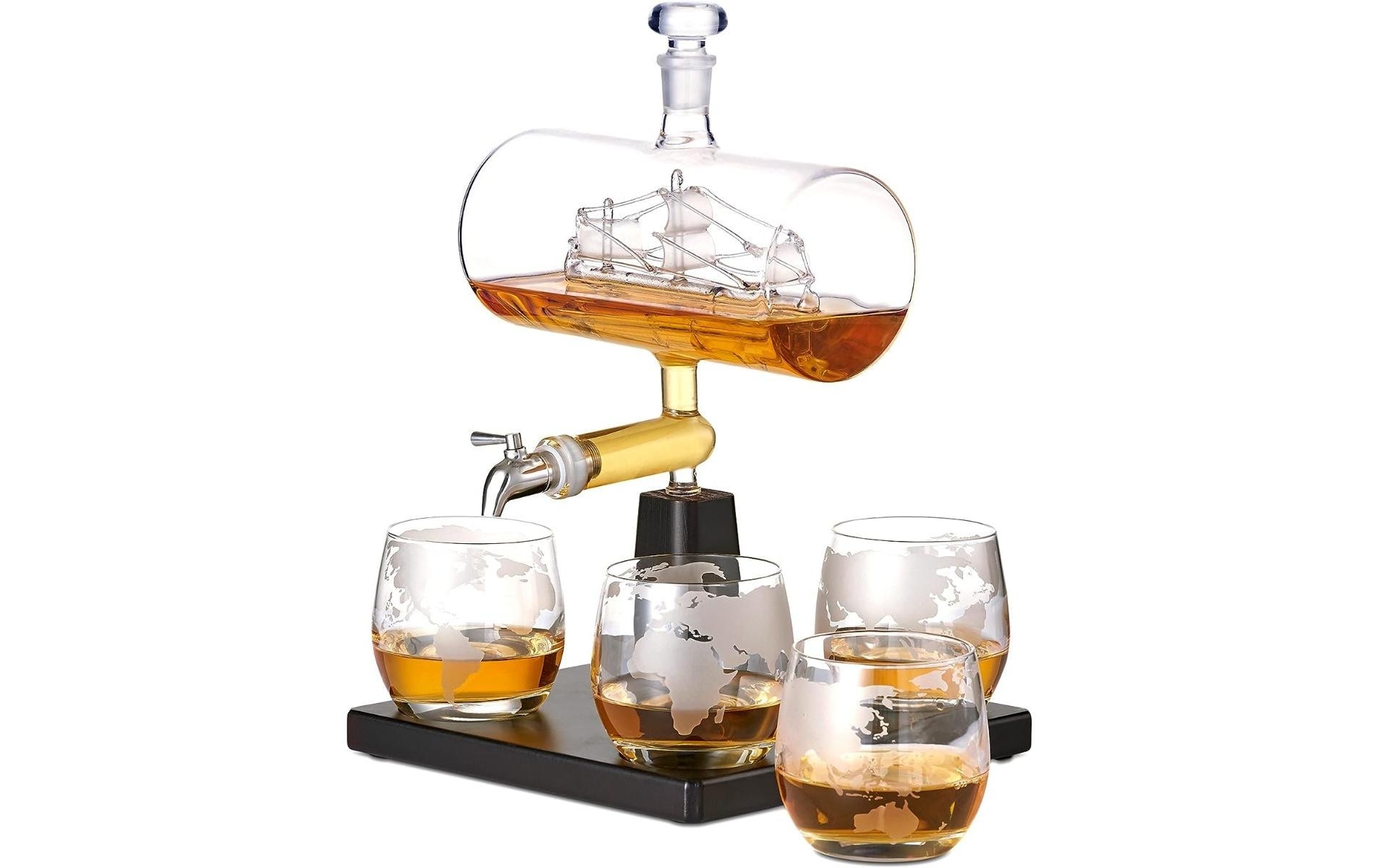 Image of Dekanter "Oak & Steel Dekanter Schiff 1 l"