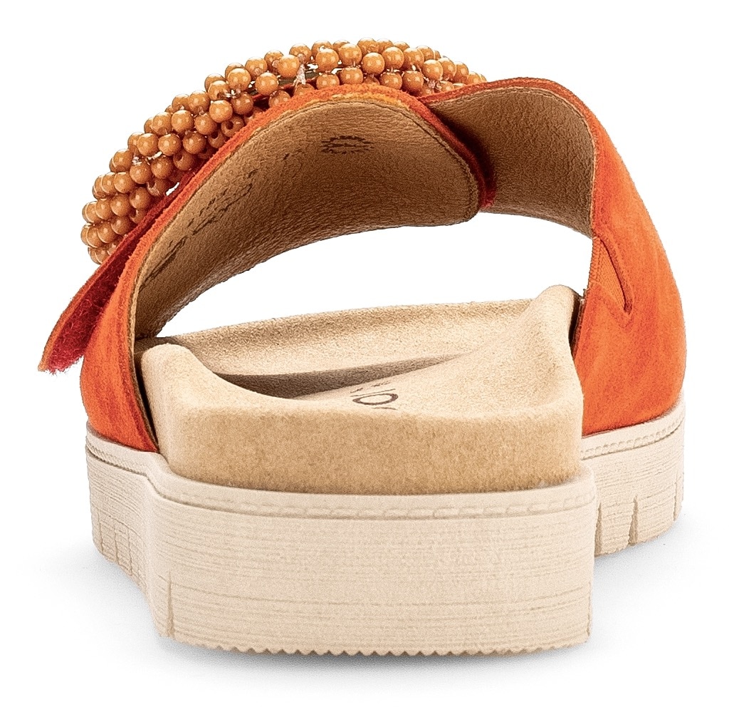 Gabor Pantolette  , Plateau, Sommerschuh, Schlappen mit Zierperlen an der Zierschnalle