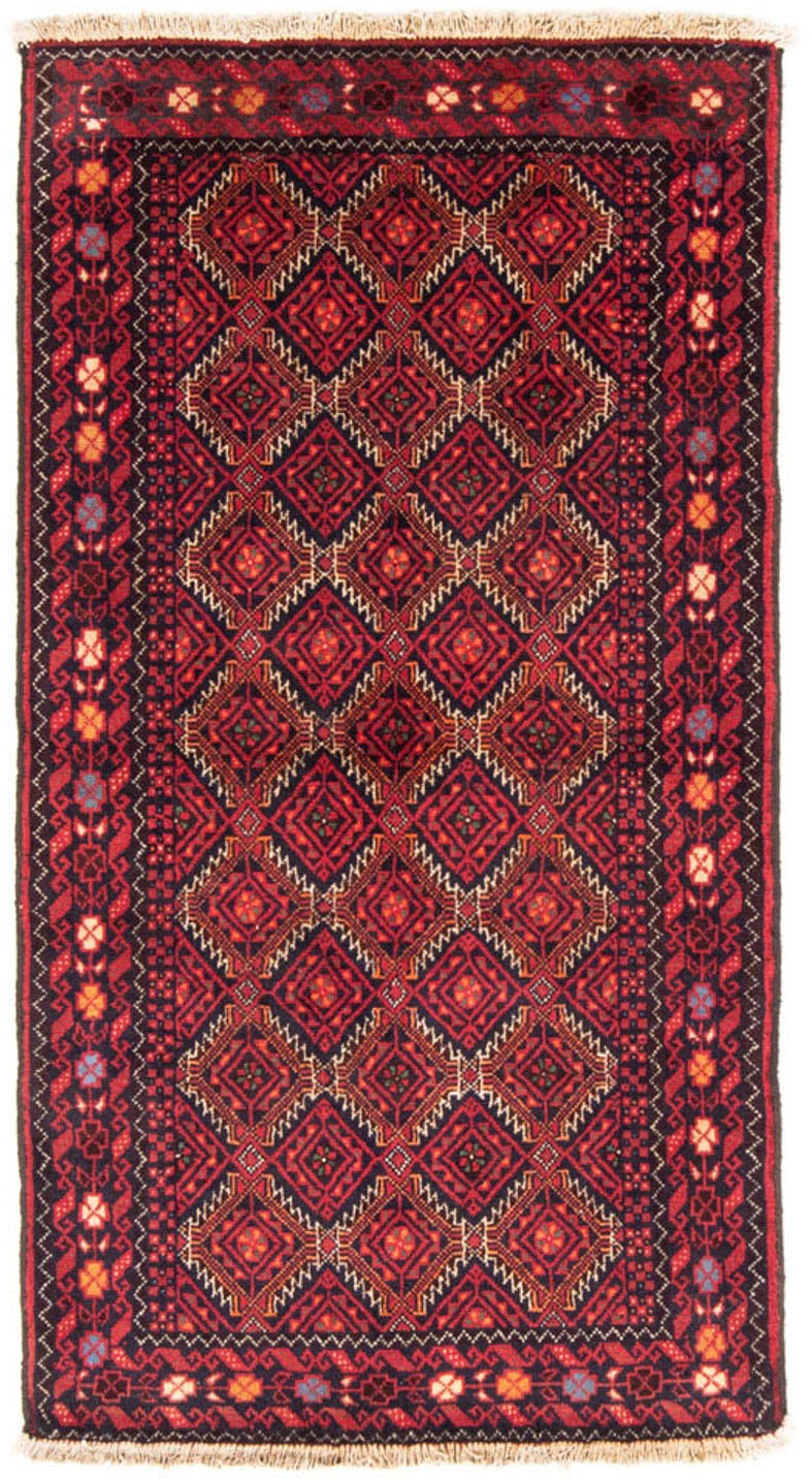Image of morgenland Hochflor-Läufer »Belutsch Durchgemustert Rosso 175 x 95 cm«, rechteckig, 0,8 mm Höhe, Handgeknüpft bei Ackermann Versand Schweiz