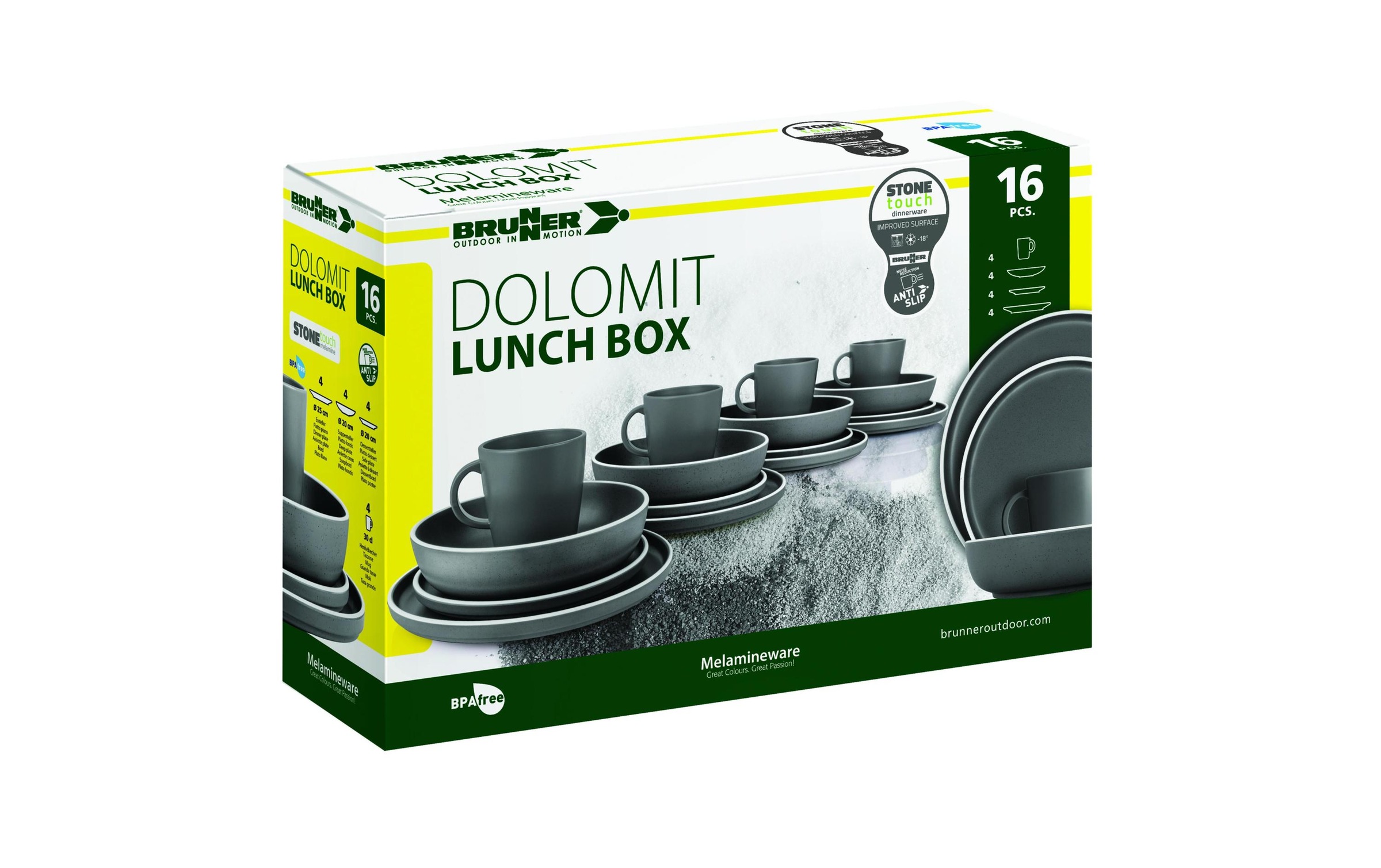 BRUNNER Set de vaisselle »Dolomit Grey 16-teilig«