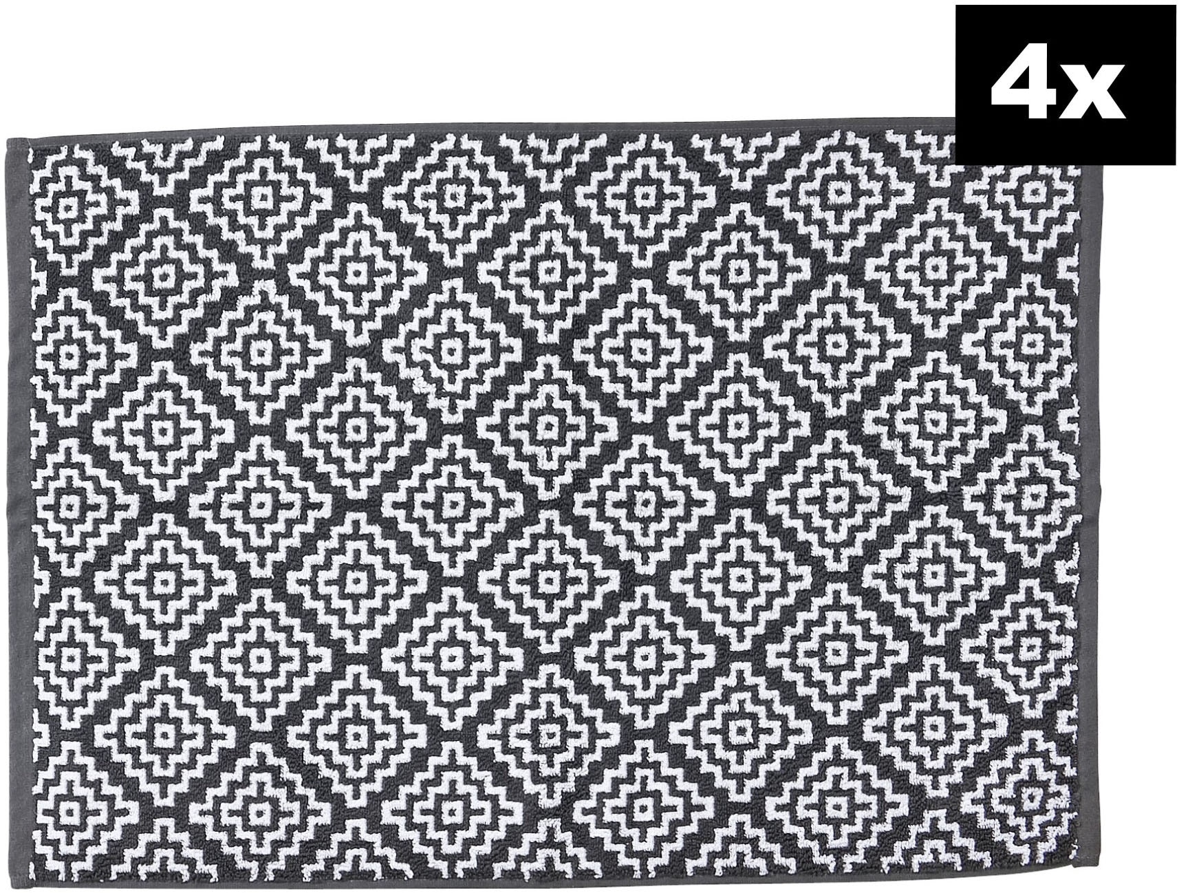 Image of done. Badematte "DAILY SHAPES Boho 4er-Set" Höhe 5 mm fussbodenheizungsgeeignet Badvorleger aus 100% Baumwolle, Jacquardgewebt