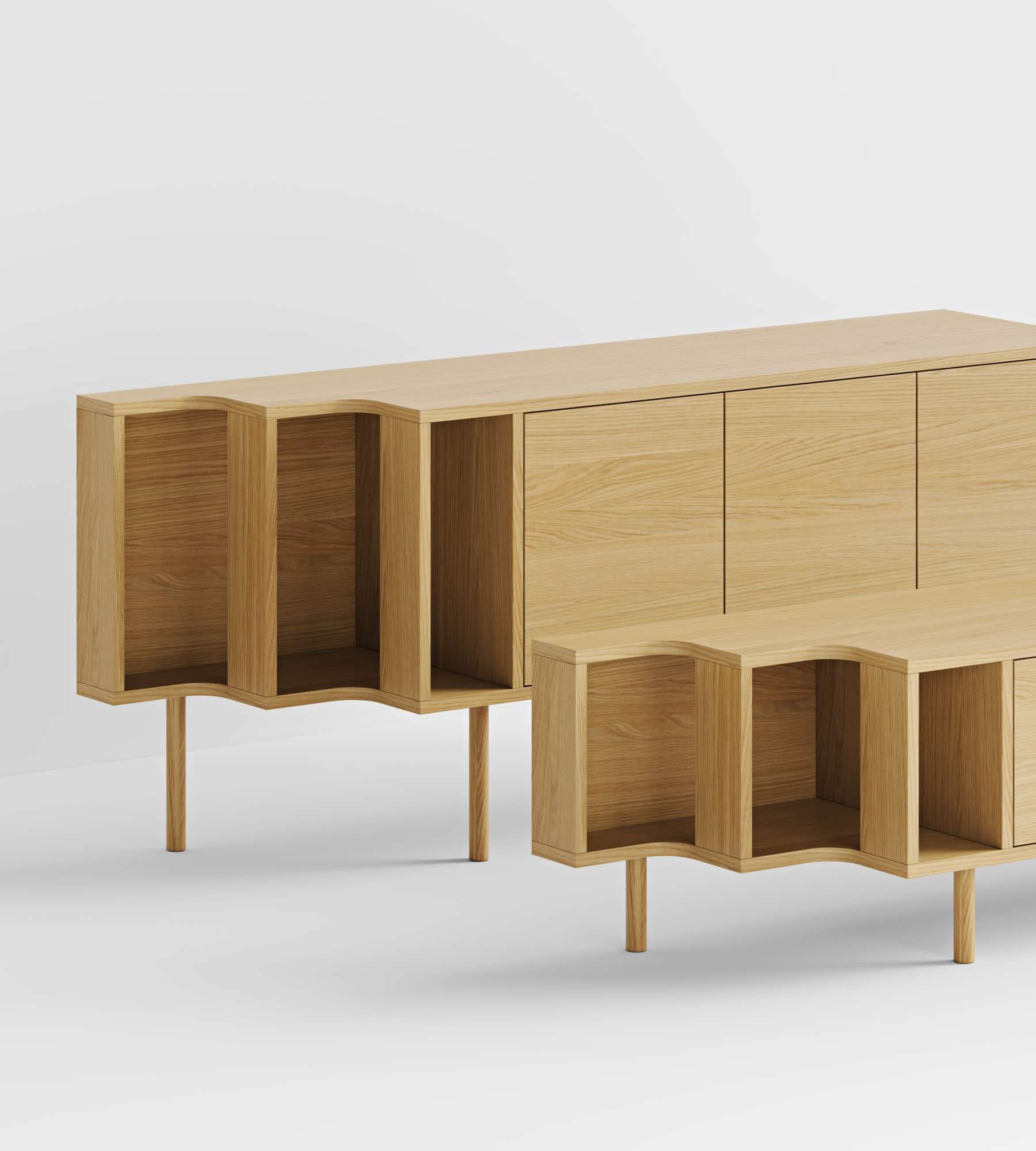 Woodman Sideboard »Shift«, mit Echtholzfurnier aus Eiche, Breite 189 cm, mit Push-to-Open