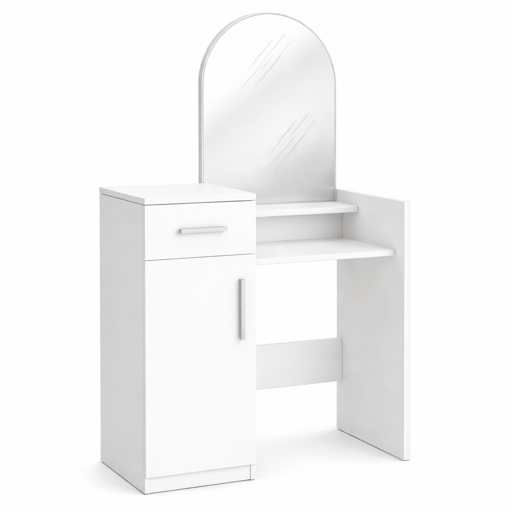 Image of GOODproduct Schminktisch "Trympo 1, Kosmetiktisch, Frisiertisch, Schminkkommode, Toilettentisch" Schminktisch mit Spiegel und Stauraum (1 Schublade, 1 Tür)