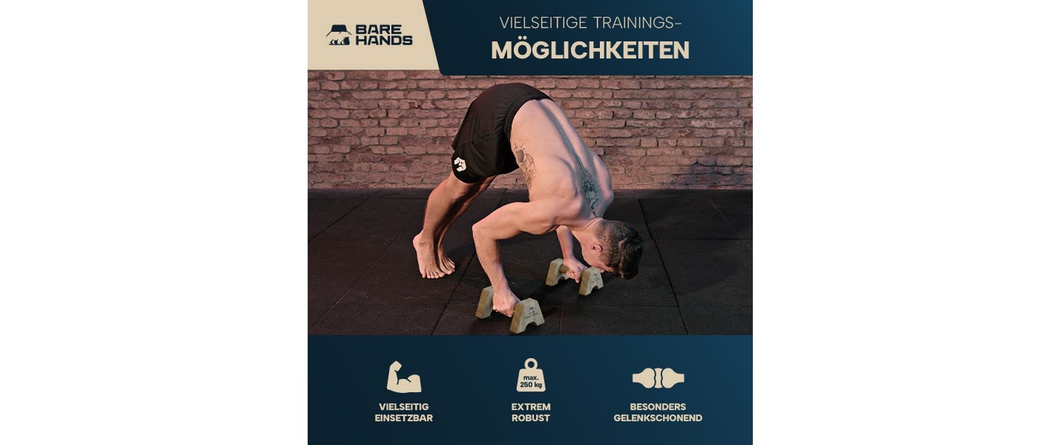   Liegestützgriffe »Bare Hands Gr. S«