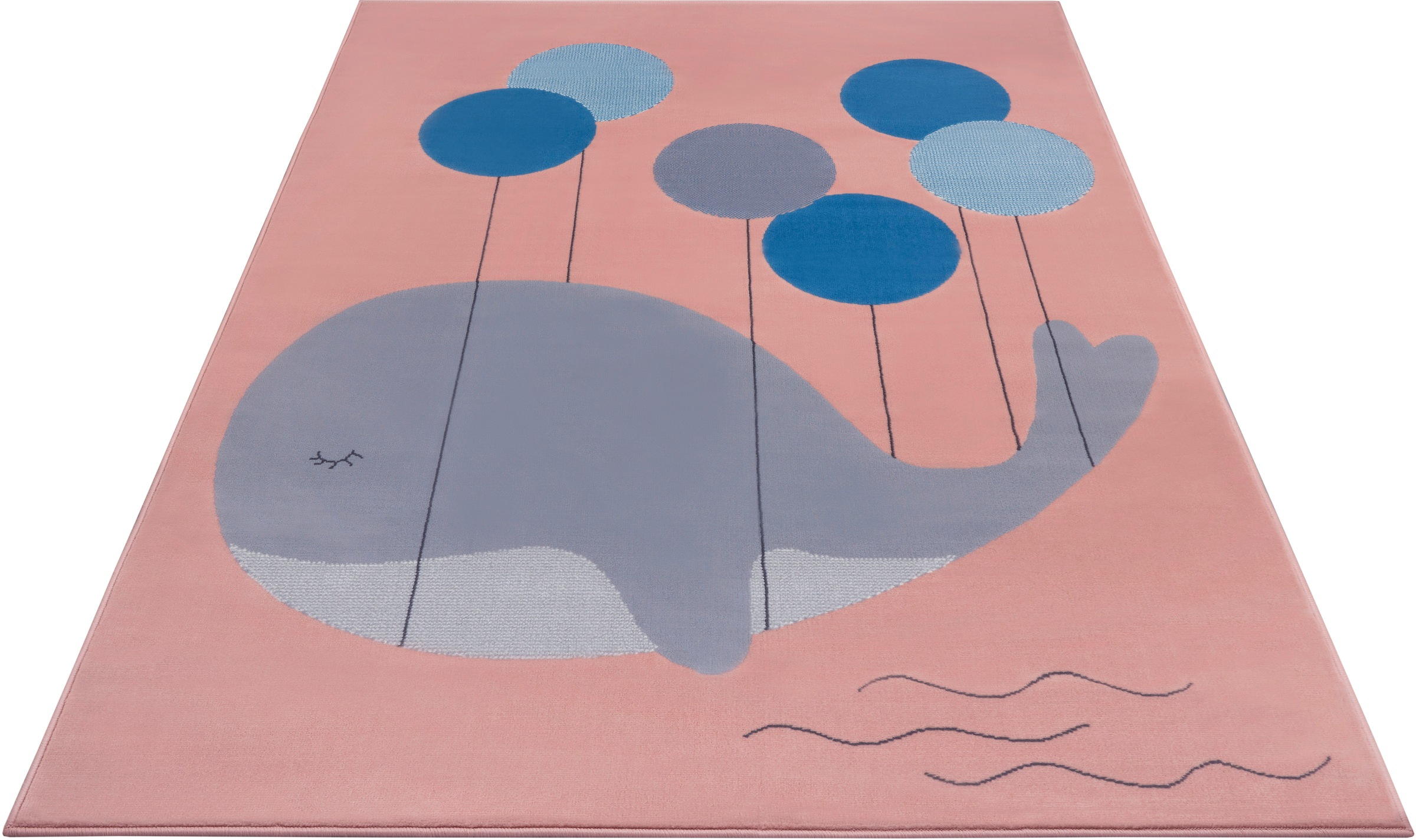 Image of HANSE Home Kinderteppich »Whale Buddy«, rechteckig, 9 mm Höhe, Luftballons, Tiermotiv, Kurzflor, Kinderzimmer, Strapazierfähig, Pflegeleicht, Robust bei Ackermann Versand Schweiz